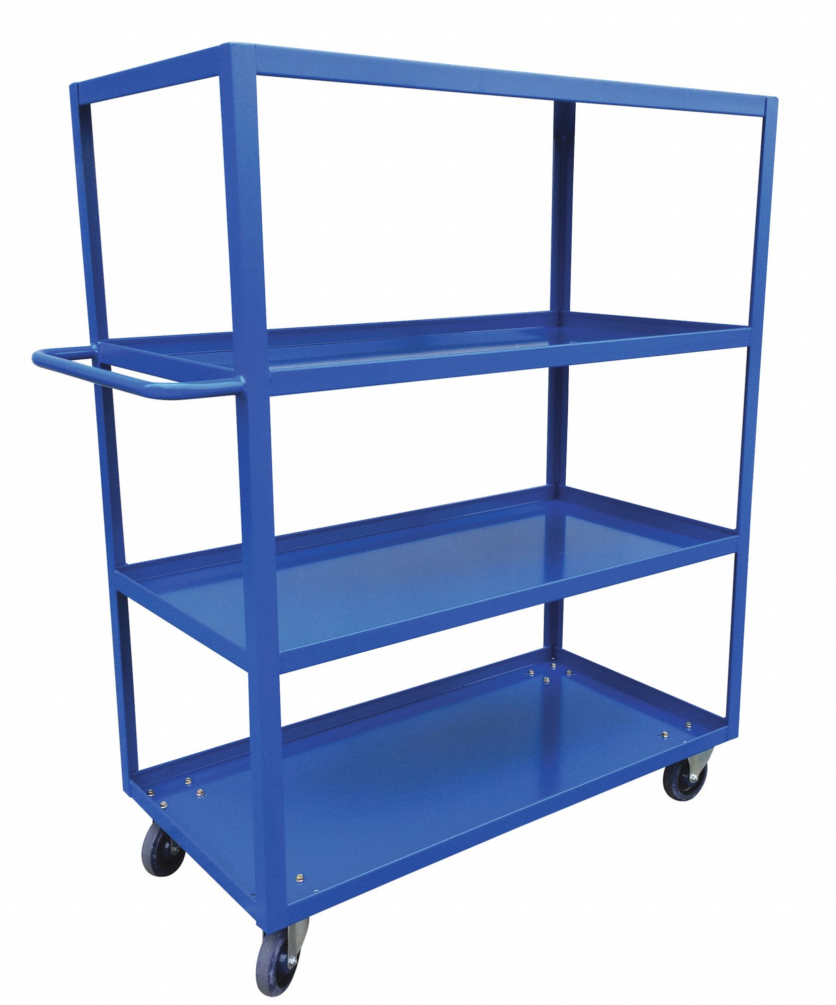 FOUR SHELF CART, 1000 LBS, BLUE, 54 X 61 IN, STEEL