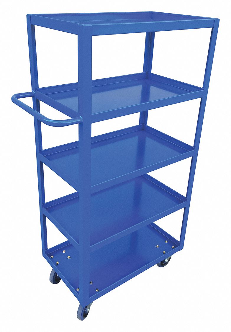 FIVE SHELF CART, 1000 LBS, BLUE, 36 X 61 IN, STEEL