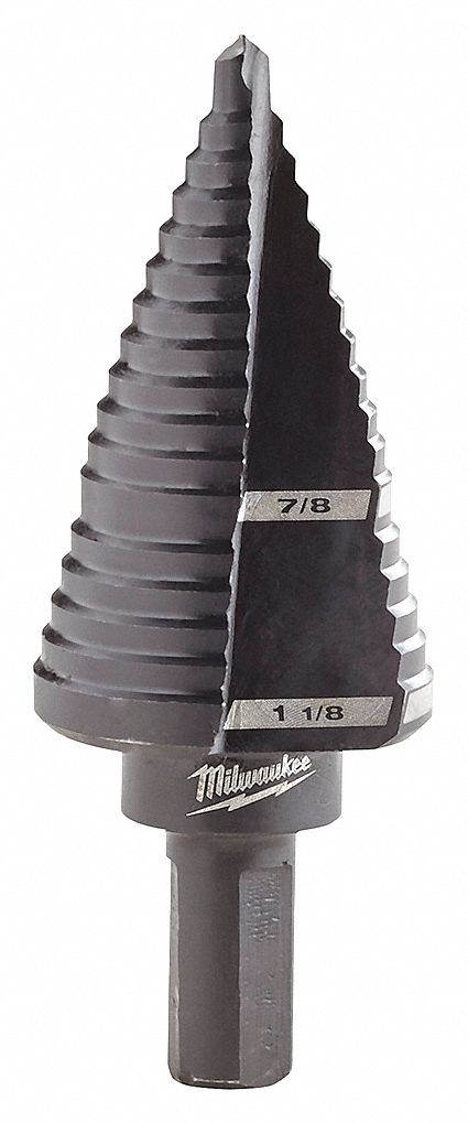 MILWAUKEE STEP BIT 7/8IN, 1-1/8IN - Step Drill Bits - MTL48-89-9209 ...