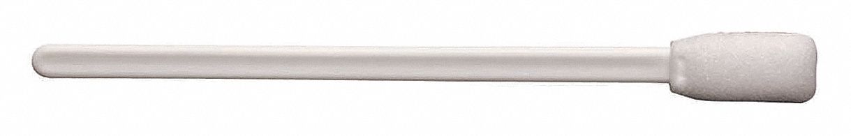 Foam Swab: Foam, 5 in Overall Lg, 1 in Tip Lg, 4 in Handle Lg, 1/2 in Tip Wd, Flex Tip, 1, 000 PK