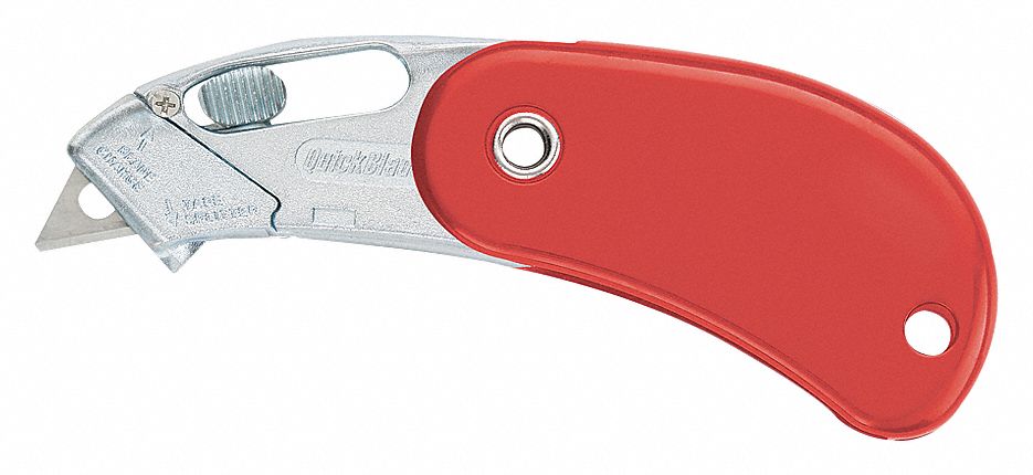 FOLDING SAFETY CUTTER, STAINLESS STEEL, PLASTIC, 1 BLADES INCLUDED