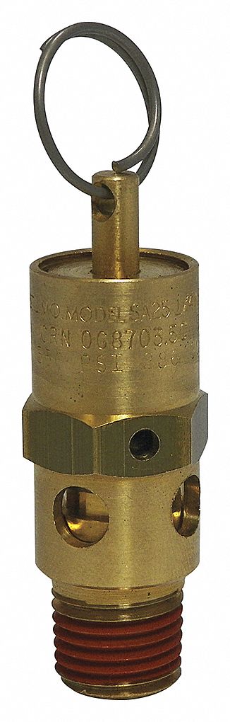 SOUPAP SÉCURIT AIR,JOINT TORIQ/STANDARD/SIÈGE DUR/150 LB/PO2/136 CFM,¼ PO (M)NPT,ACIER INOXY BRUT