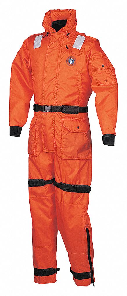 MUSTANG SURVIVAL CLASSIC FLOTATION SUIT, REFLECTIVE, SIZE MEDIUM