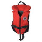 INFANT PFD, 6.1 LB BUOYANCY, 3-PIECE COLLAR, 18 TO 20 IN CHEST/20 TO 30 LBS, RED/BLK, NYLON