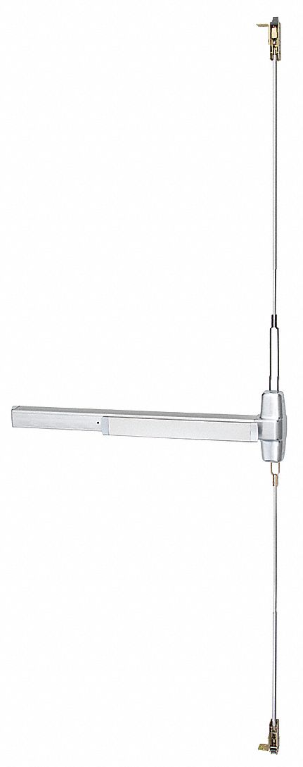 Surface Vertical Rod: 4 ft Max Door Wd, Chrome