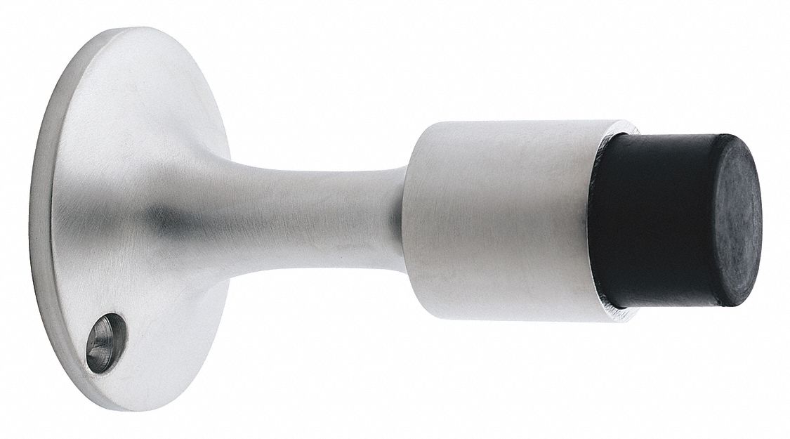 IVES Brass, Door Stop, Wall Mount, 21/4 in Base Dia., Satin Chrome