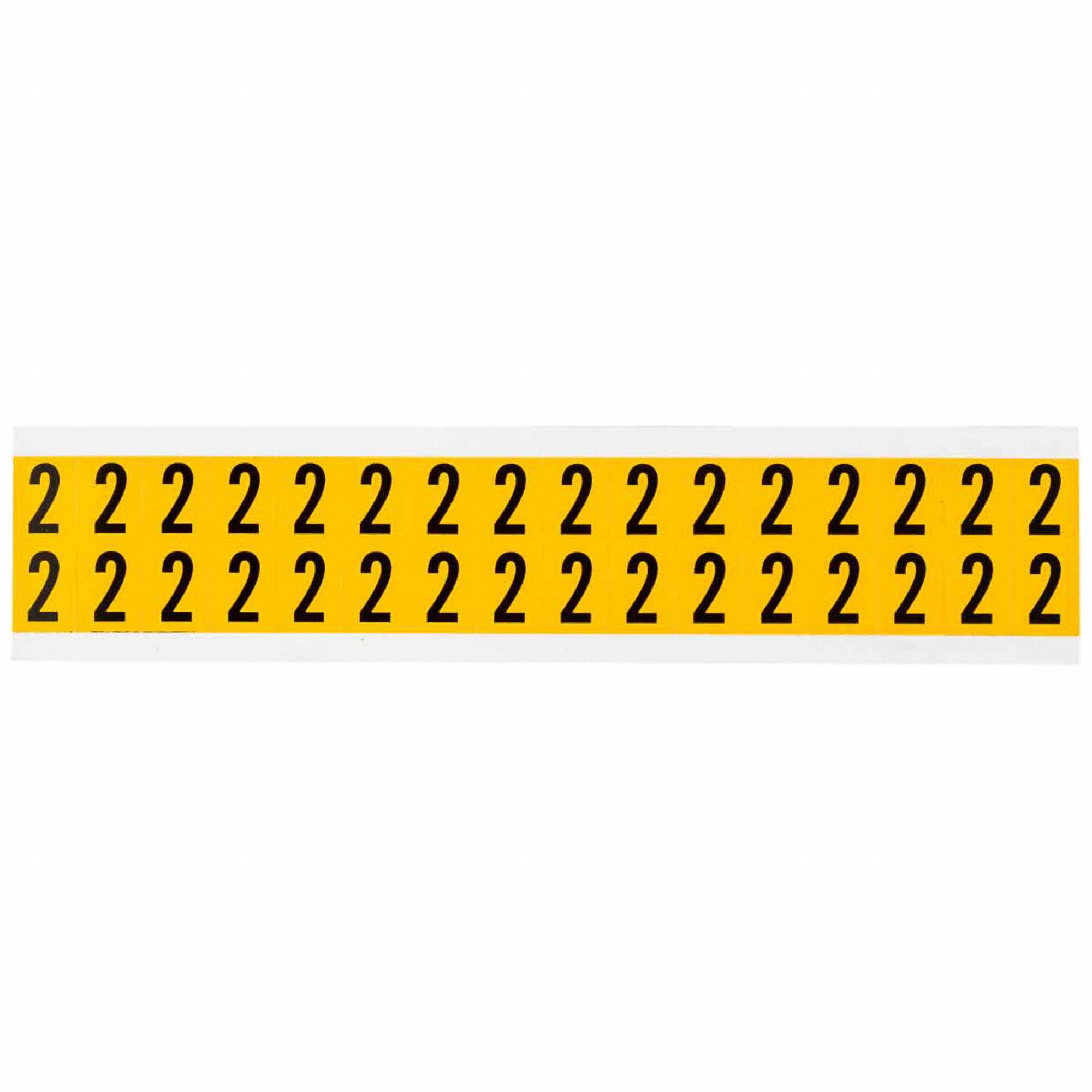 Number Label: 5/8 in Character Ht, Indoor/Outdoor, Non-Reflective, Gothic, Black, 2, Die Cut, Black