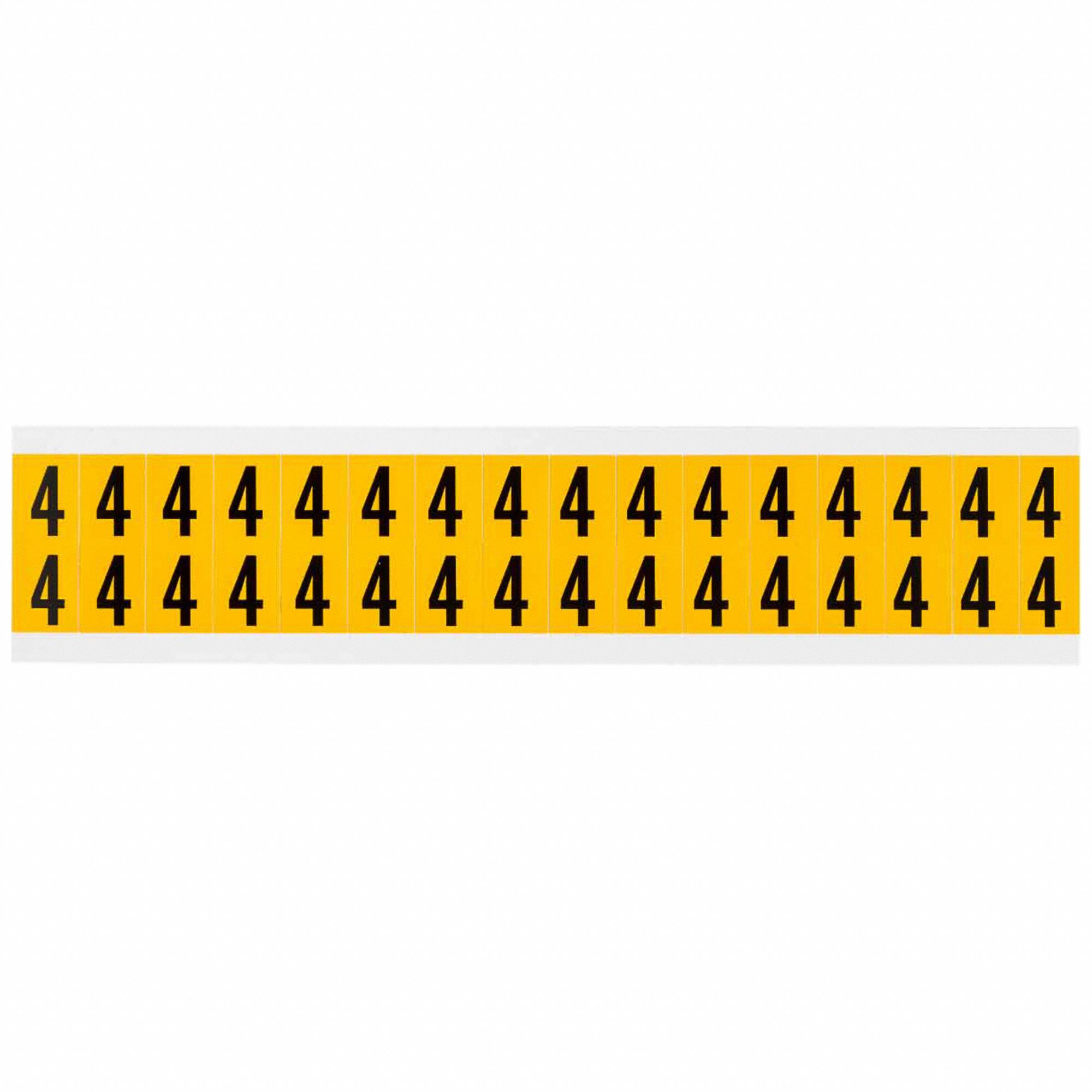 Number Label: 5/8 in Character Ht, Indoor/Outdoor, Non-Reflective, Gothic, Black, 4, Die Cut, Black