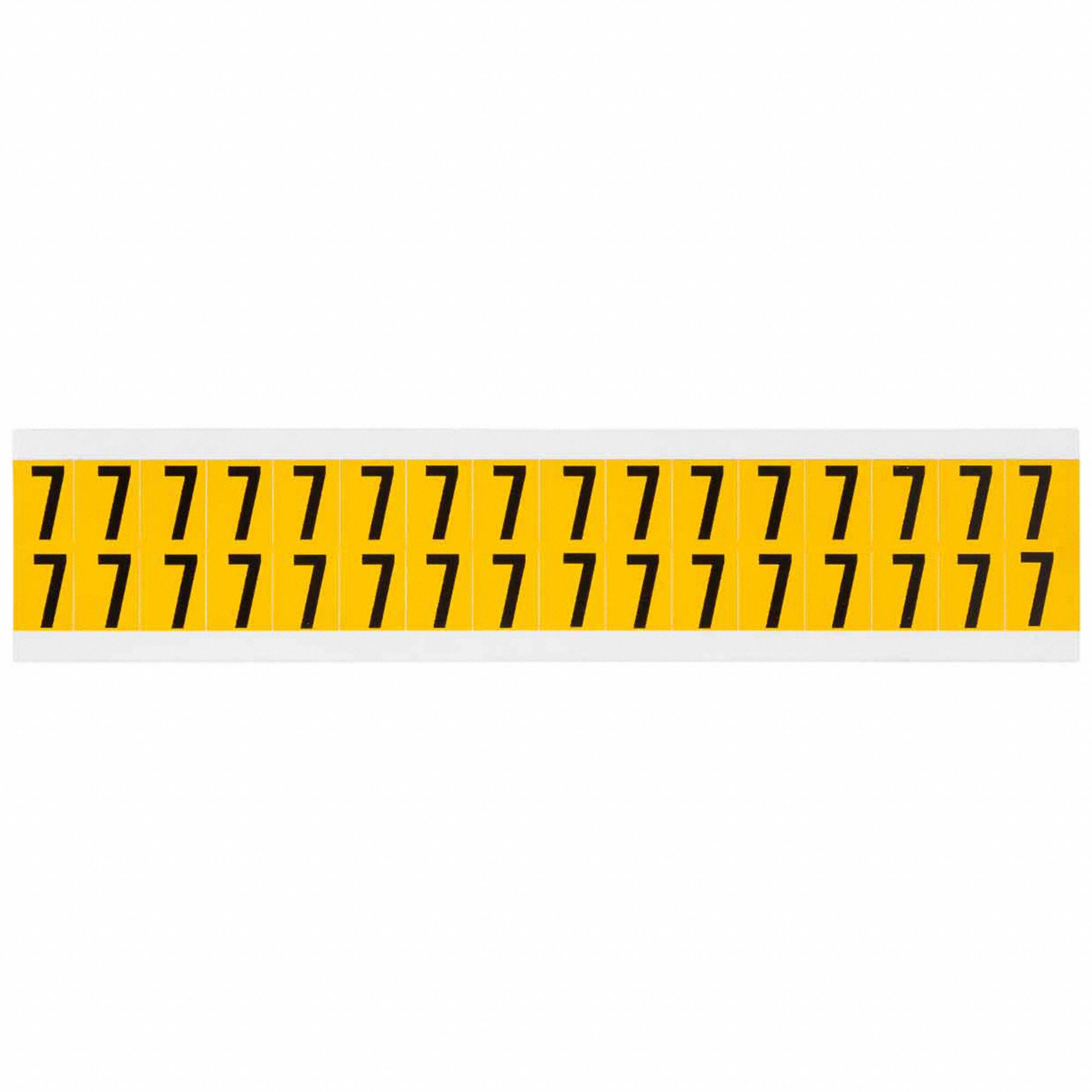 Number Label: 5/8 in Character Ht, Indoor/Outdoor, Non-Reflective, Gothic, Black, 7, Die Cut, Black