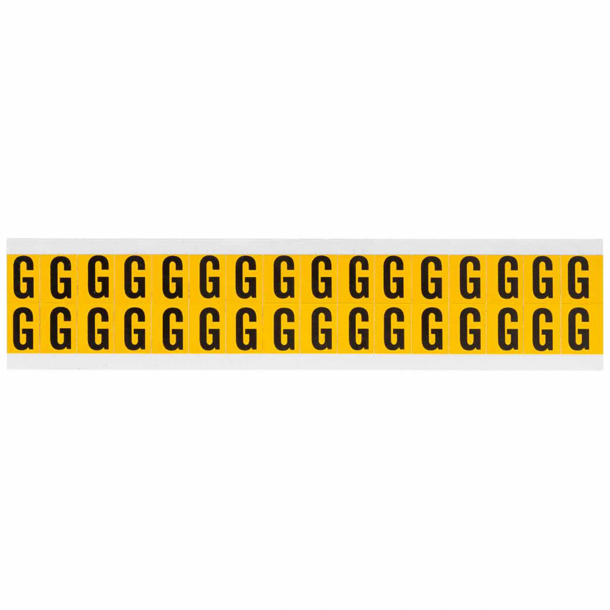 Letter Label: 5/8 in Character Ht, Indoor/Outdoor, Non-Reflective, Gothic, Black, G, Die Cut, Black