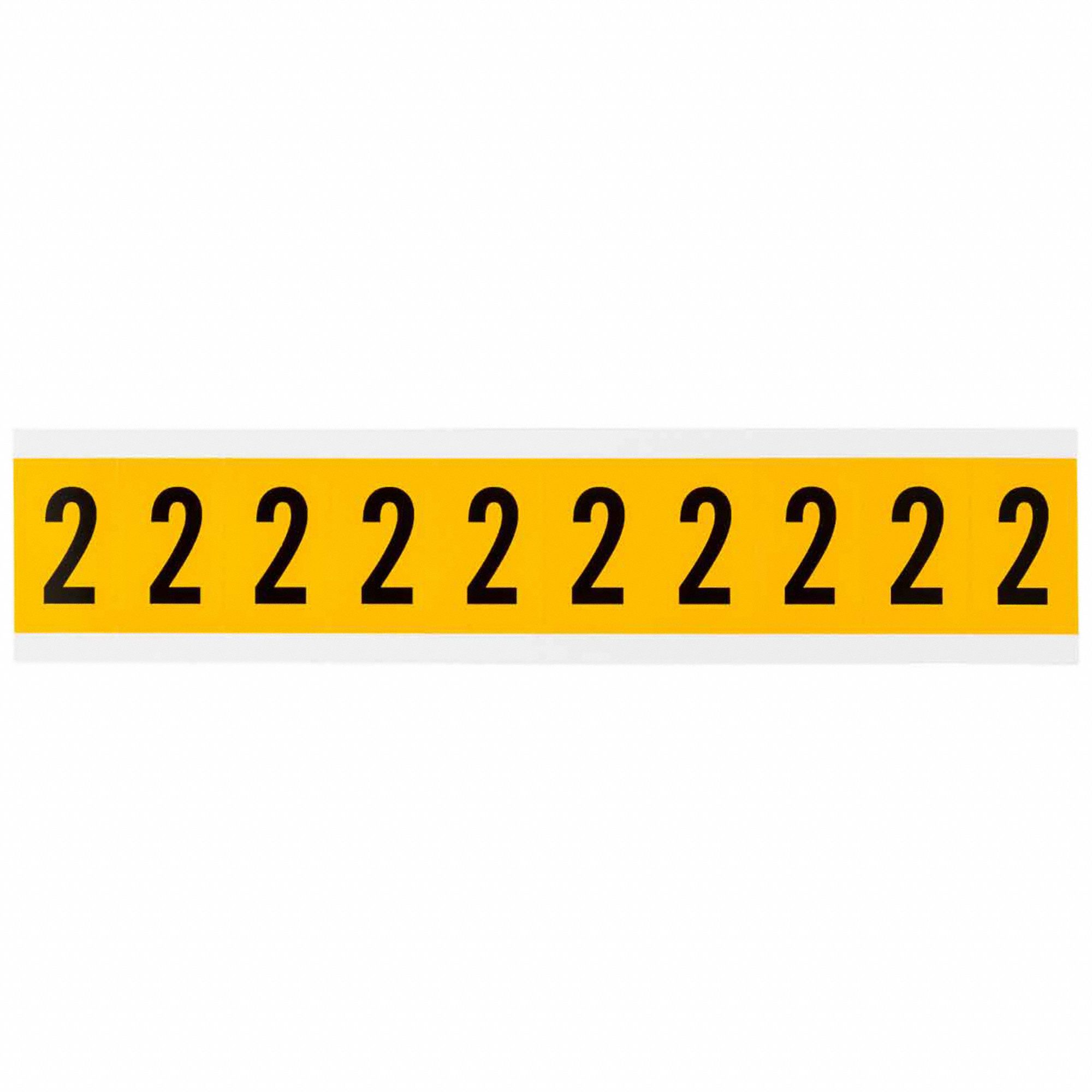 Number Label: 1 in Character Ht, Indoor/Outdoor, Non-Reflective, Gothic, Black, 2, Die Cut, Black