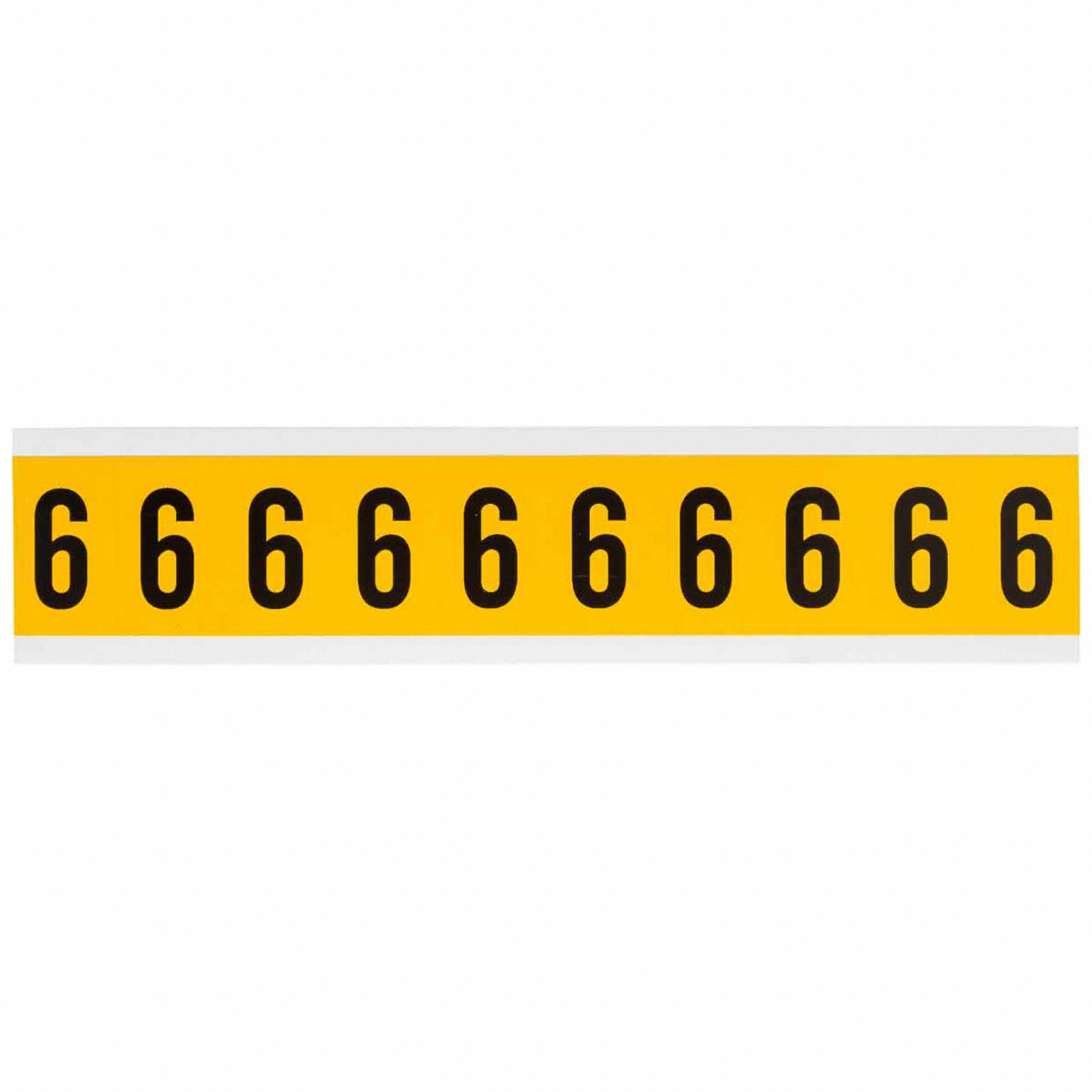 Number Label: 1 in Character Ht, Indoor/Outdoor, Non-Reflective, Gothic, Black, 6 or 9, Die Cut