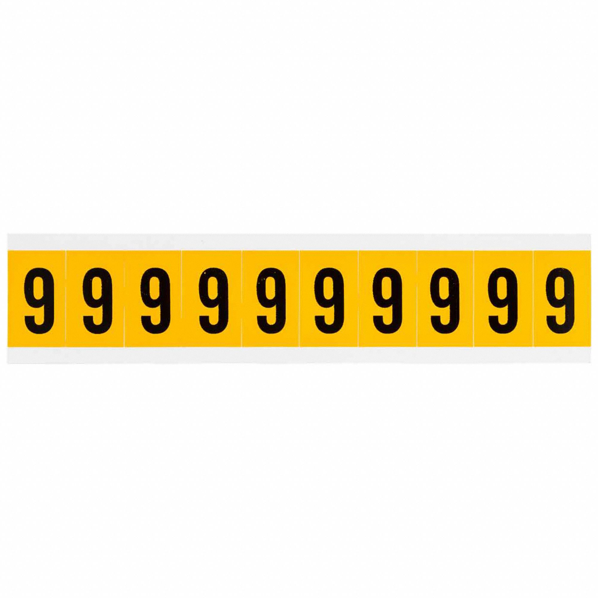 Number Label: 1 in Character Ht, Indoor/Outdoor, Non-Reflective, Gothic, Black, 6 or 9, Die Cut