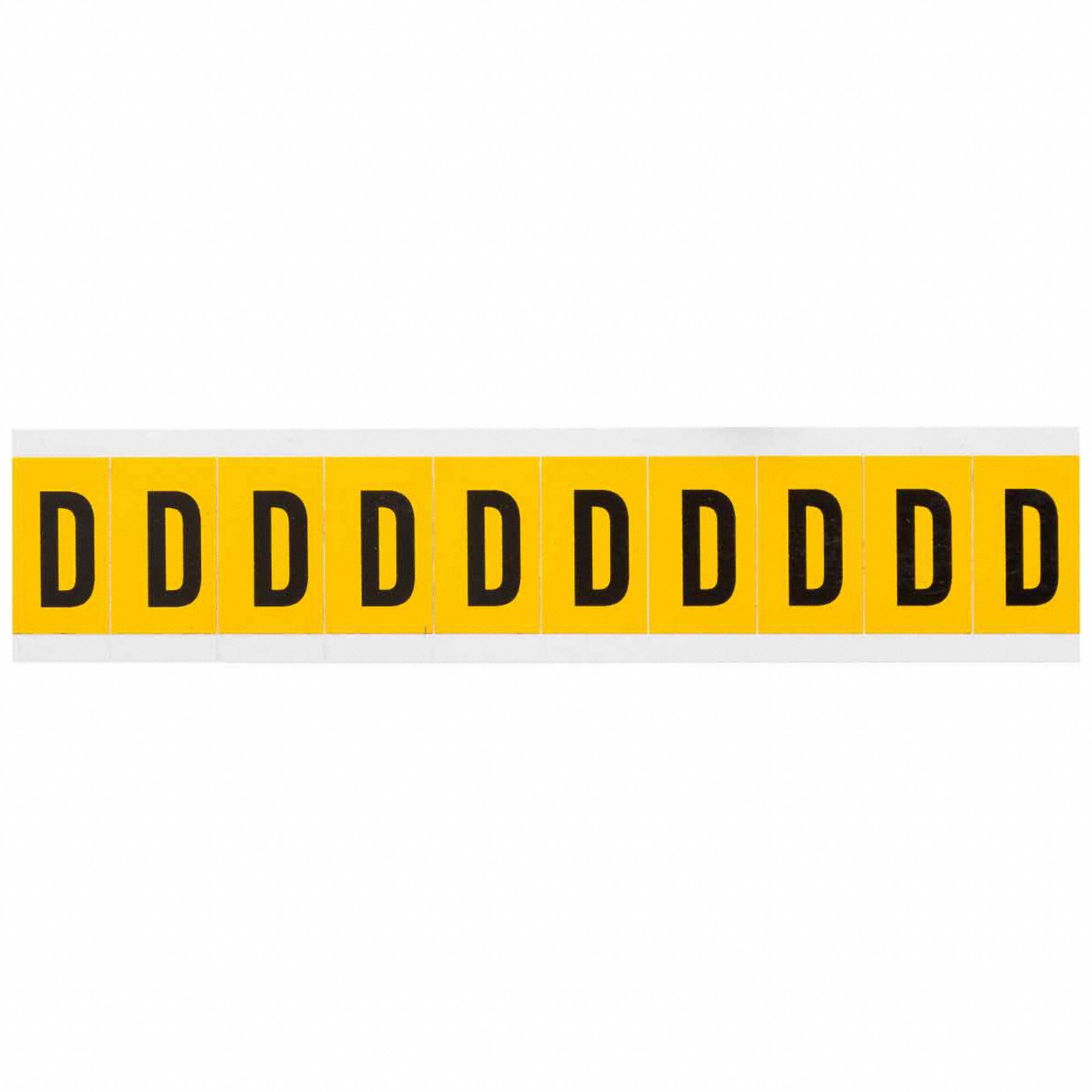 Letter Label: 1 in Character Ht, Indoor/Outdoor, Non-Reflective, Gothic, Black, D, Die Cut, Black