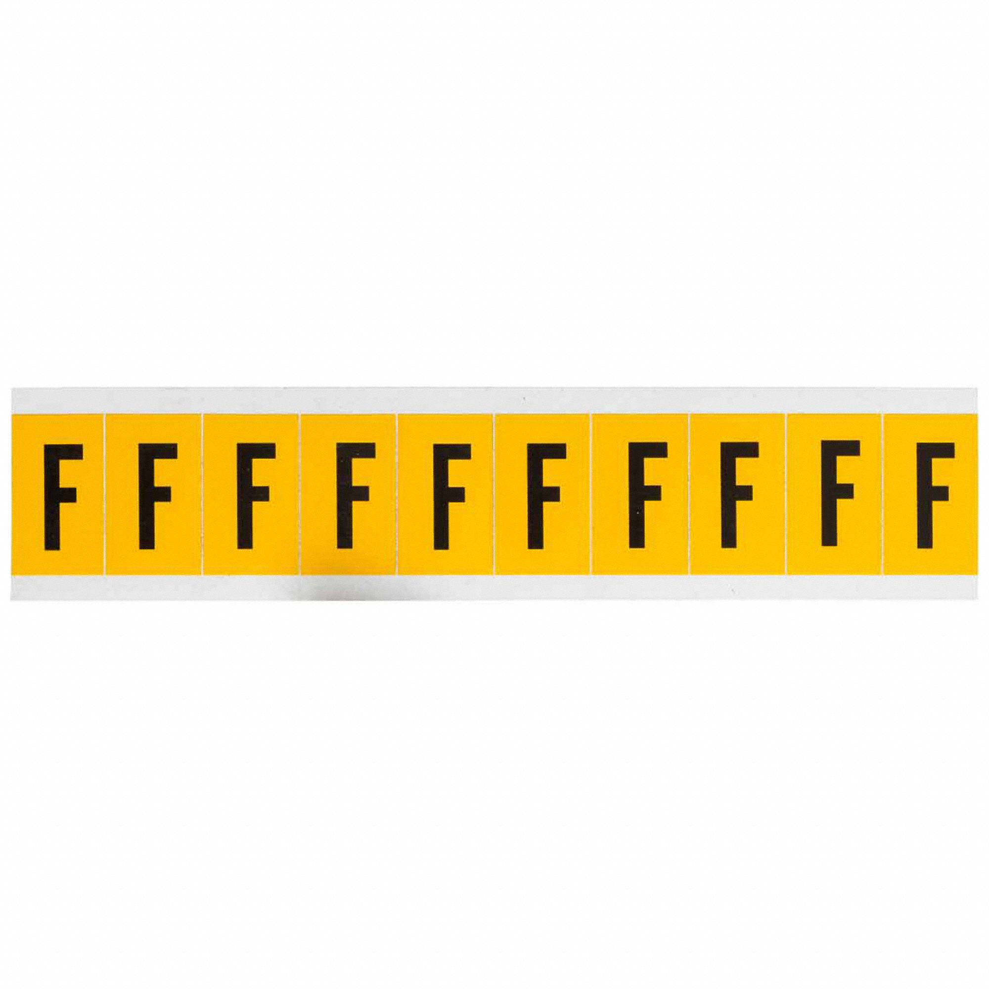 Letter Label: 1 in Character Ht, Indoor/Outdoor, Non-Reflective, Gothic, Black, F, Die Cut, Black