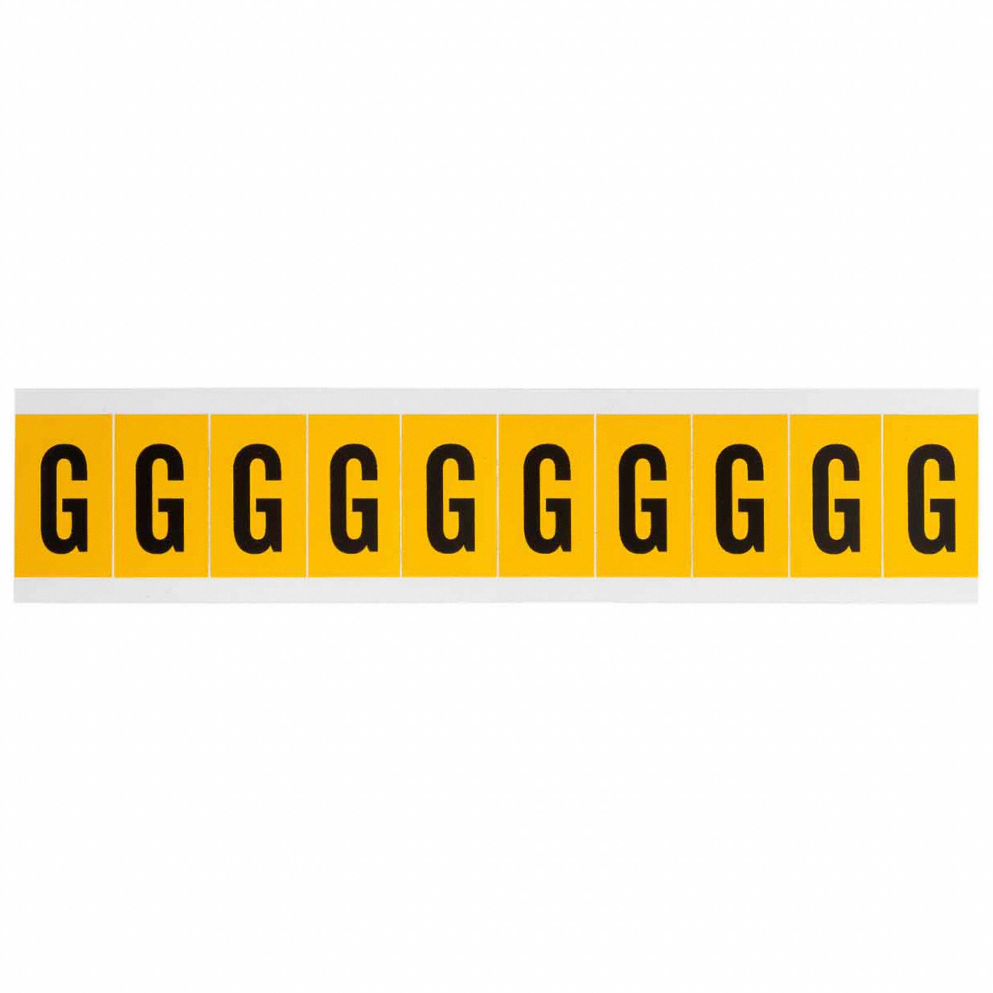 Letter Label: 1 in Character Ht, Indoor/Outdoor, Non-Reflective, Gothic, Black, G, Die Cut, Black