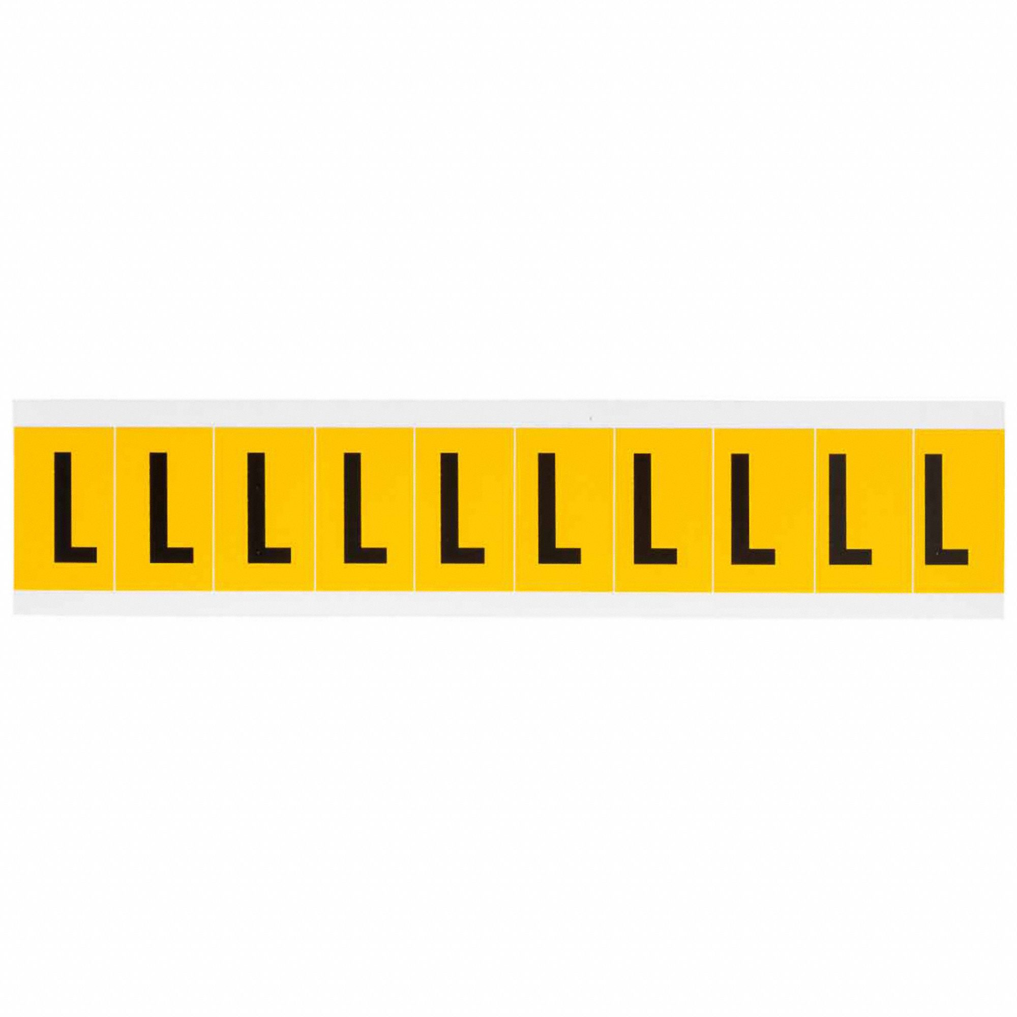 Letter Label: 1 in Character Ht, Indoor/Outdoor, Non-Reflective, Gothic, Black, L, Die Cut, Black