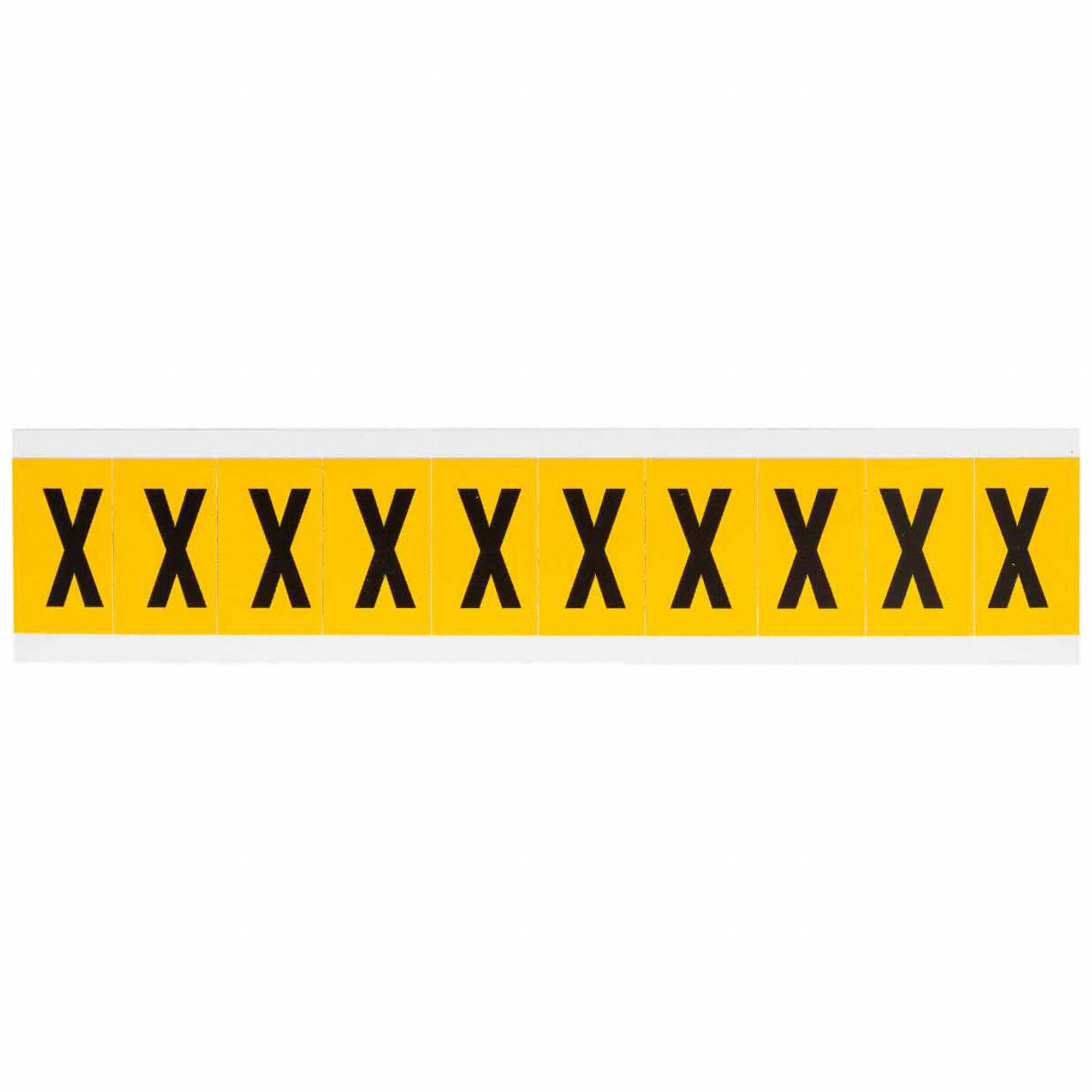 Letter Label: 1 in Character Ht, Indoor/Outdoor, Non-Reflective, Gothic, Black, X, Die Cut, Black