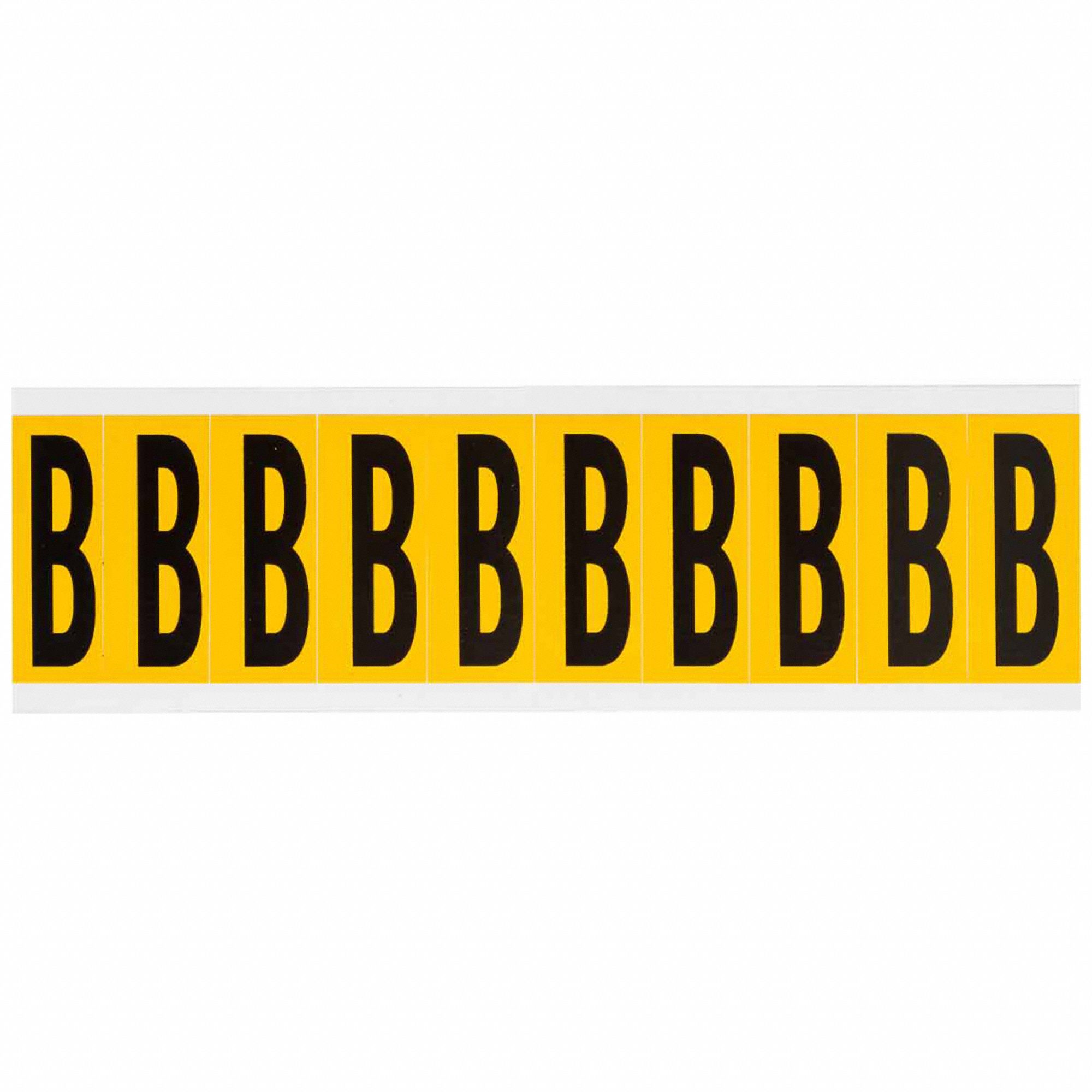 Letter Label: 1 15/16 in Character Ht, Indoor/Outdoor, Non-Reflective, Gothic, Black, B, Die Cut