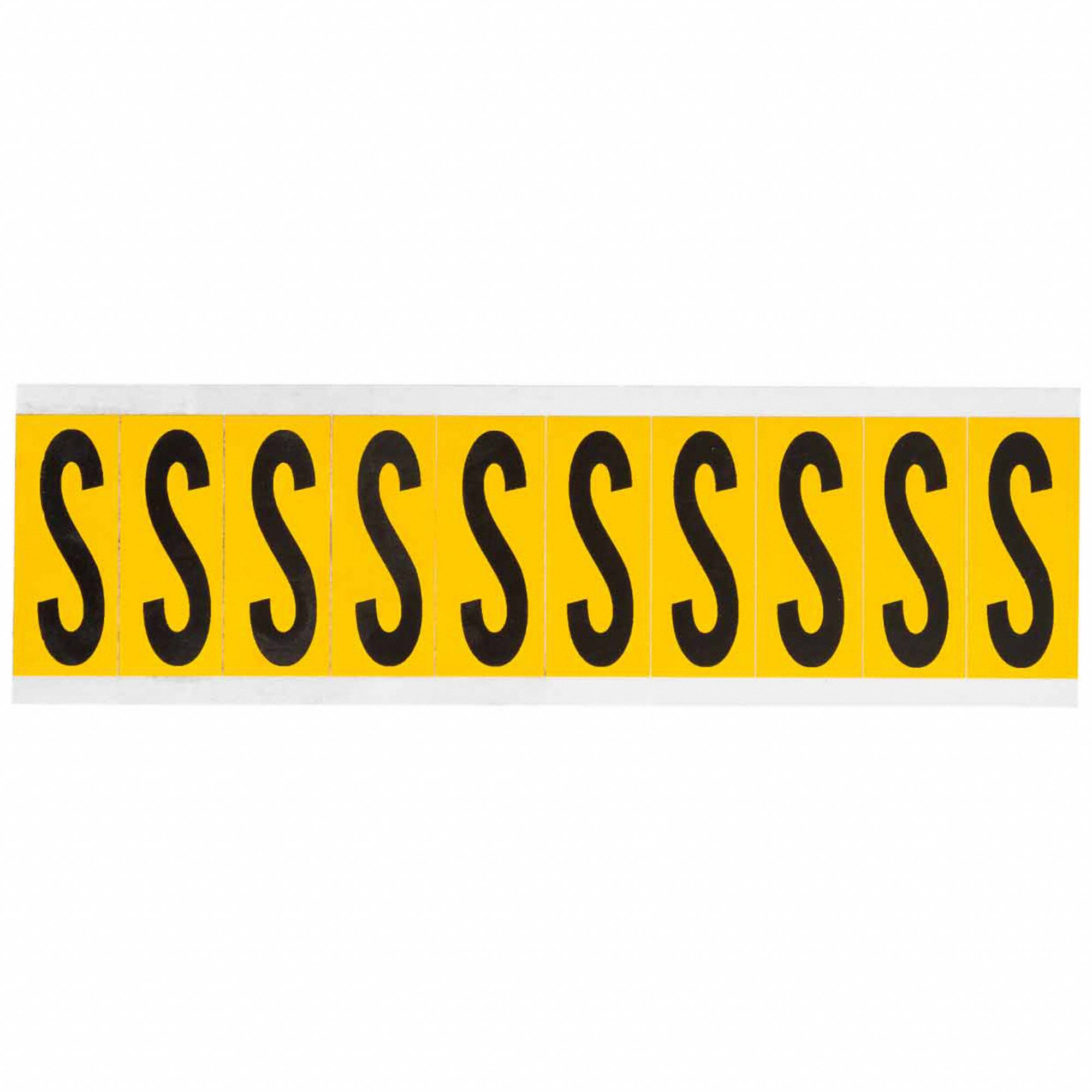 Letter Label: 1 15/16 in Character Ht, Indoor/Outdoor, Non-Reflective, Gothic, Black, S, Die Cut