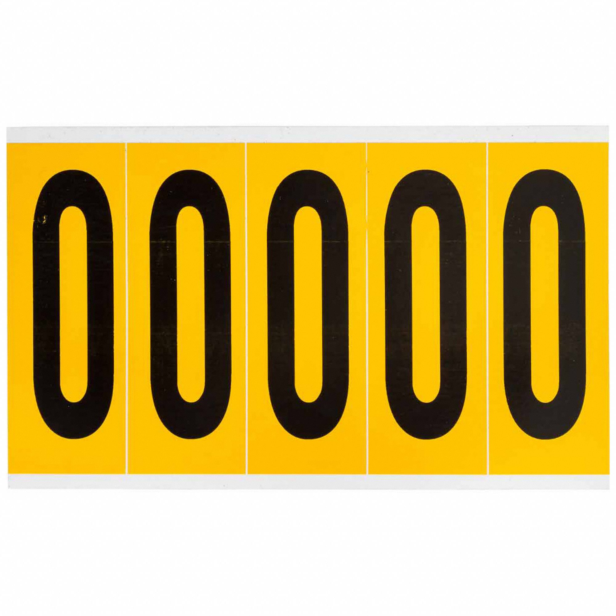 Number Label: 3 7/8 in Character Ht, Indoor/Outdoor, Non-Reflective, Gothic, Black, 0, Die Cut