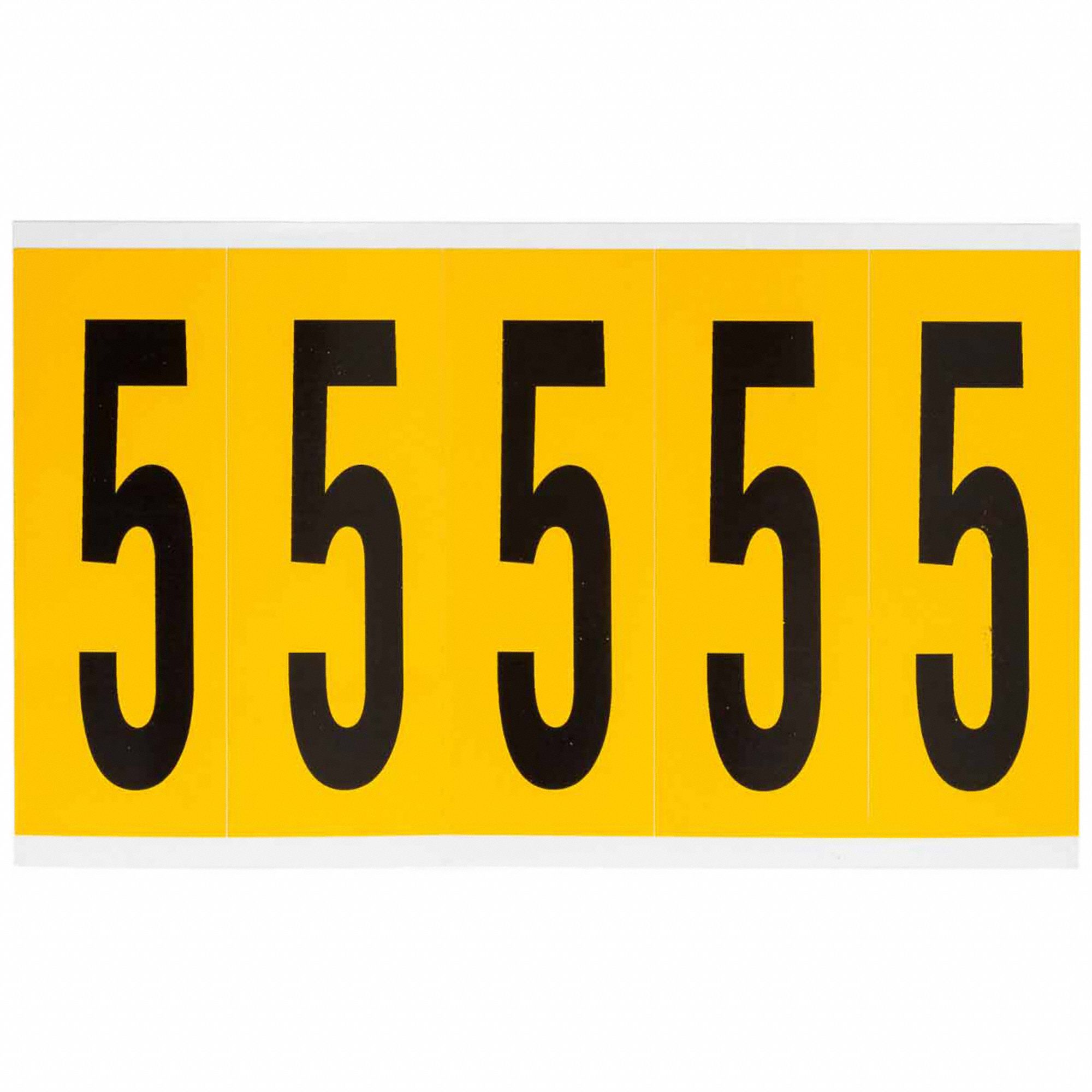 Number Label: 3 7/8 in Character Ht, Indoor/Outdoor, Non-Reflective, Gothic, Black, 5, Die Cut