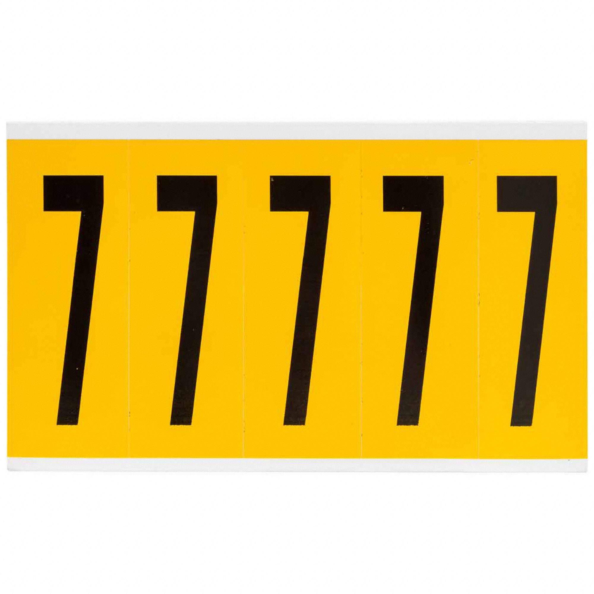 Number Label: 3 7/8 in Character Ht, Indoor/Outdoor, Non-Reflective, Gothic, Black, 7, Die Cut