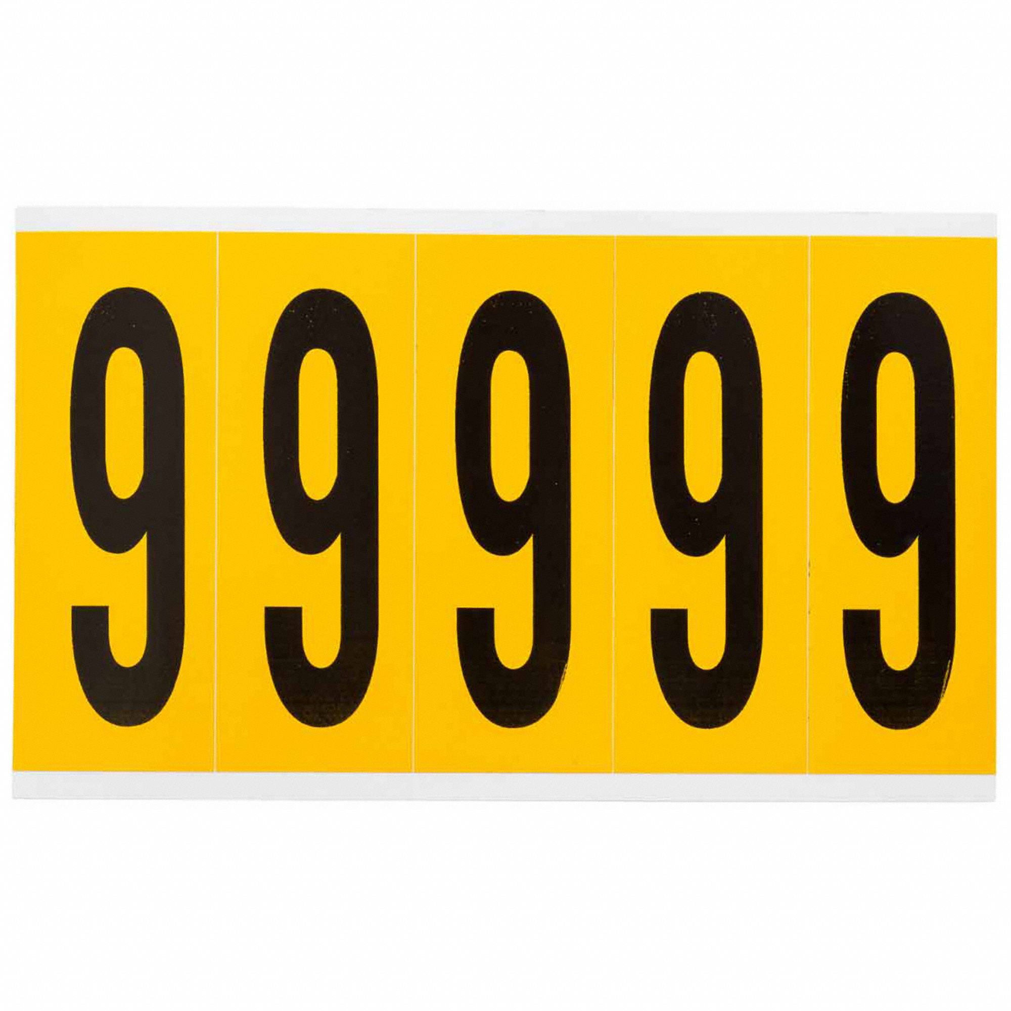 Number Label: 3 7/8 in Character Ht, Indoor/Outdoor, Non-Reflective, Gothic, Black, 6 or 9, Die Cut