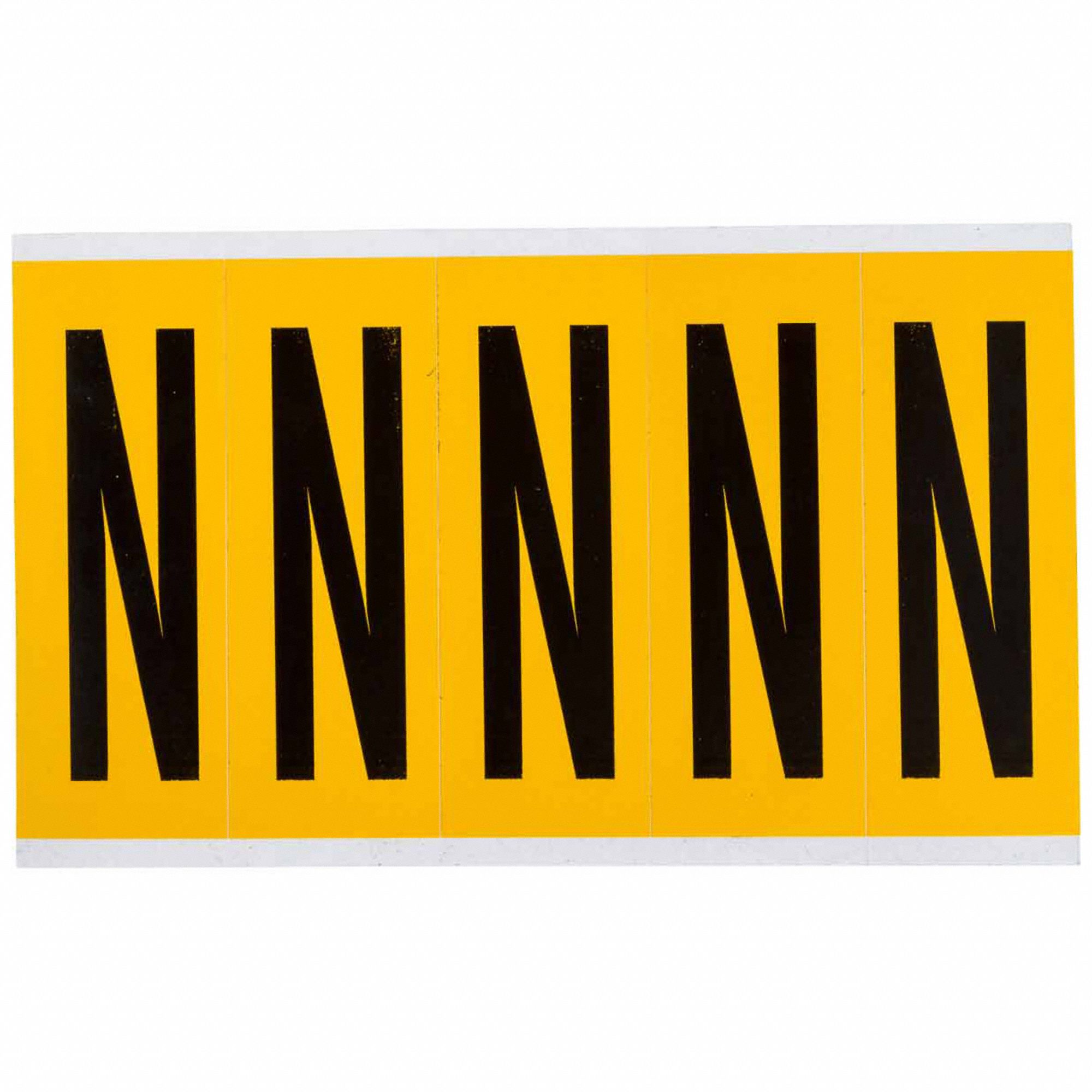 Letter Label: 3 7/8 in Character Ht, Indoor/Outdoor, Non-Reflective, Gothic, Black, Die Cut, Black