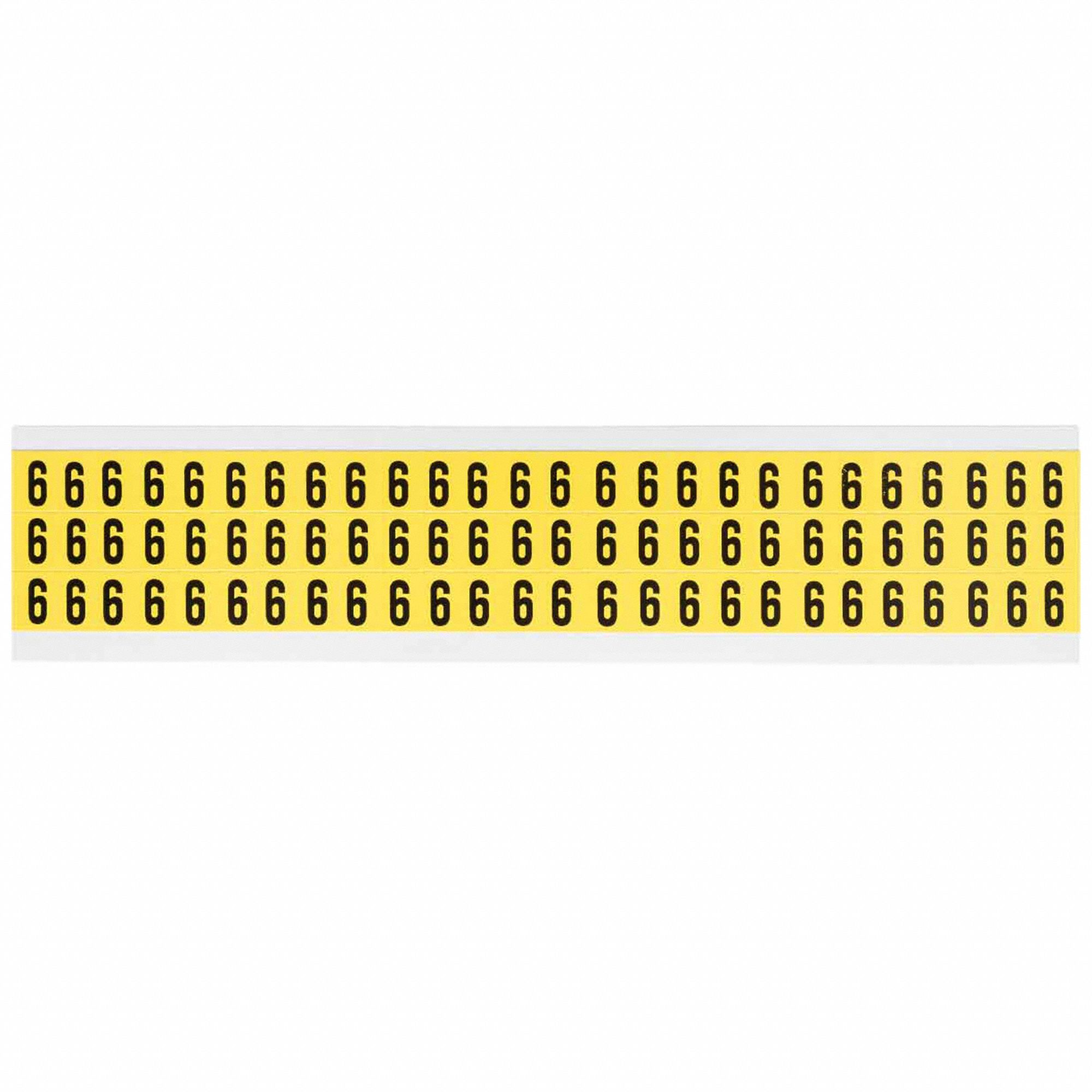 Number Label: 3/8 in Character Ht, Indoor Only, Non-Reflective, Gothic, Black, 6 or 9, Die Cut