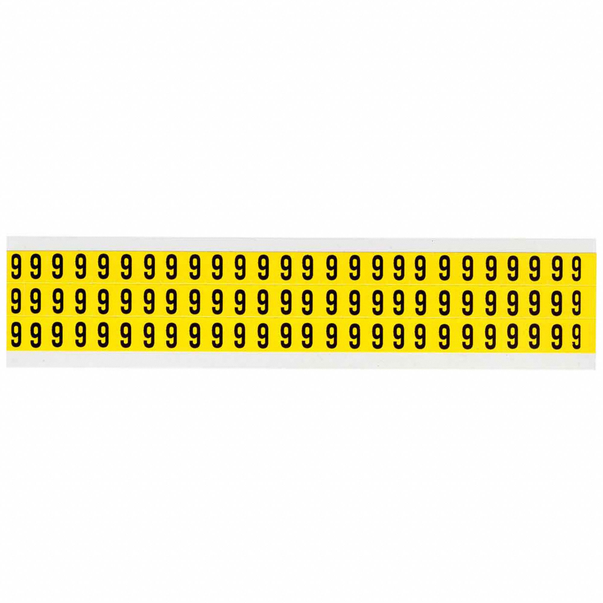 Number Label: 3/8 in Character Ht, Indoor Only, Non-Reflective, Gothic, Black, 6 or 9, Die Cut