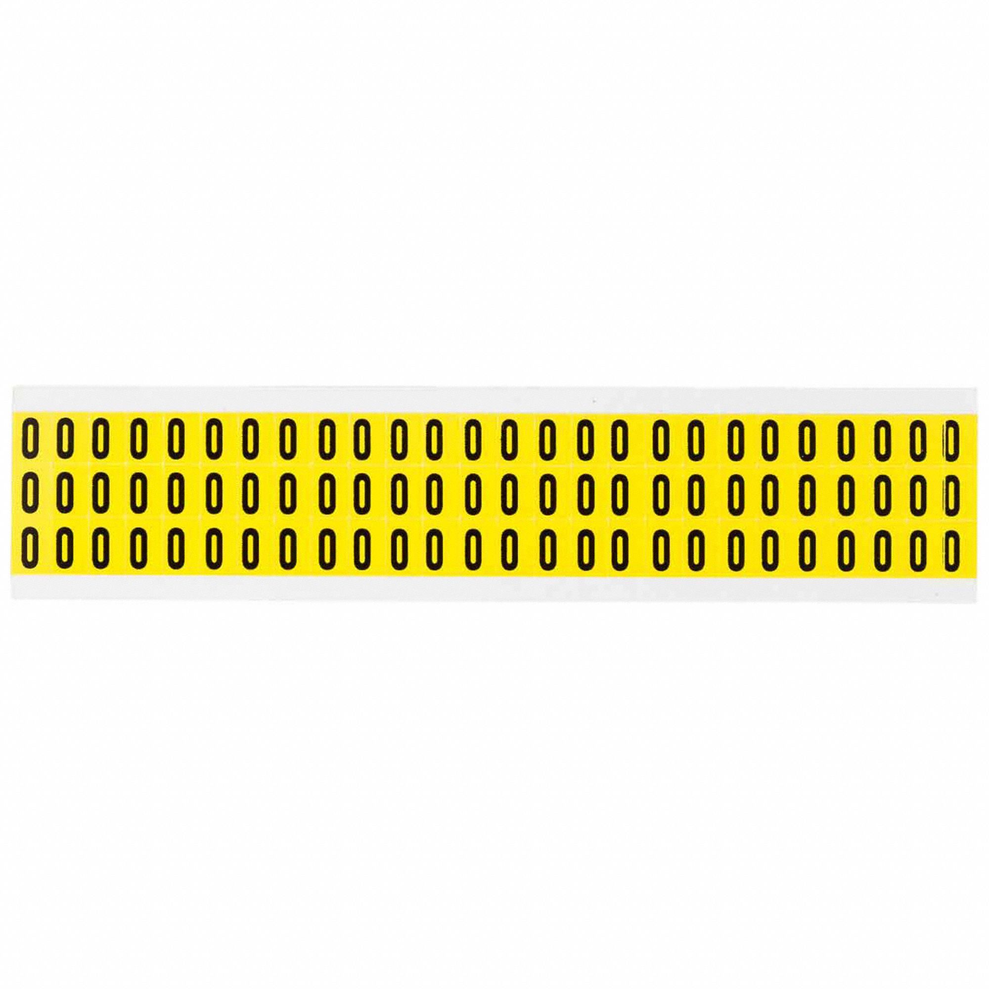 Letter Label: 3/8 in Character Ht, Indoor Only, Non-Reflective, Gothic, Black, O, Die Cut, Uppercase