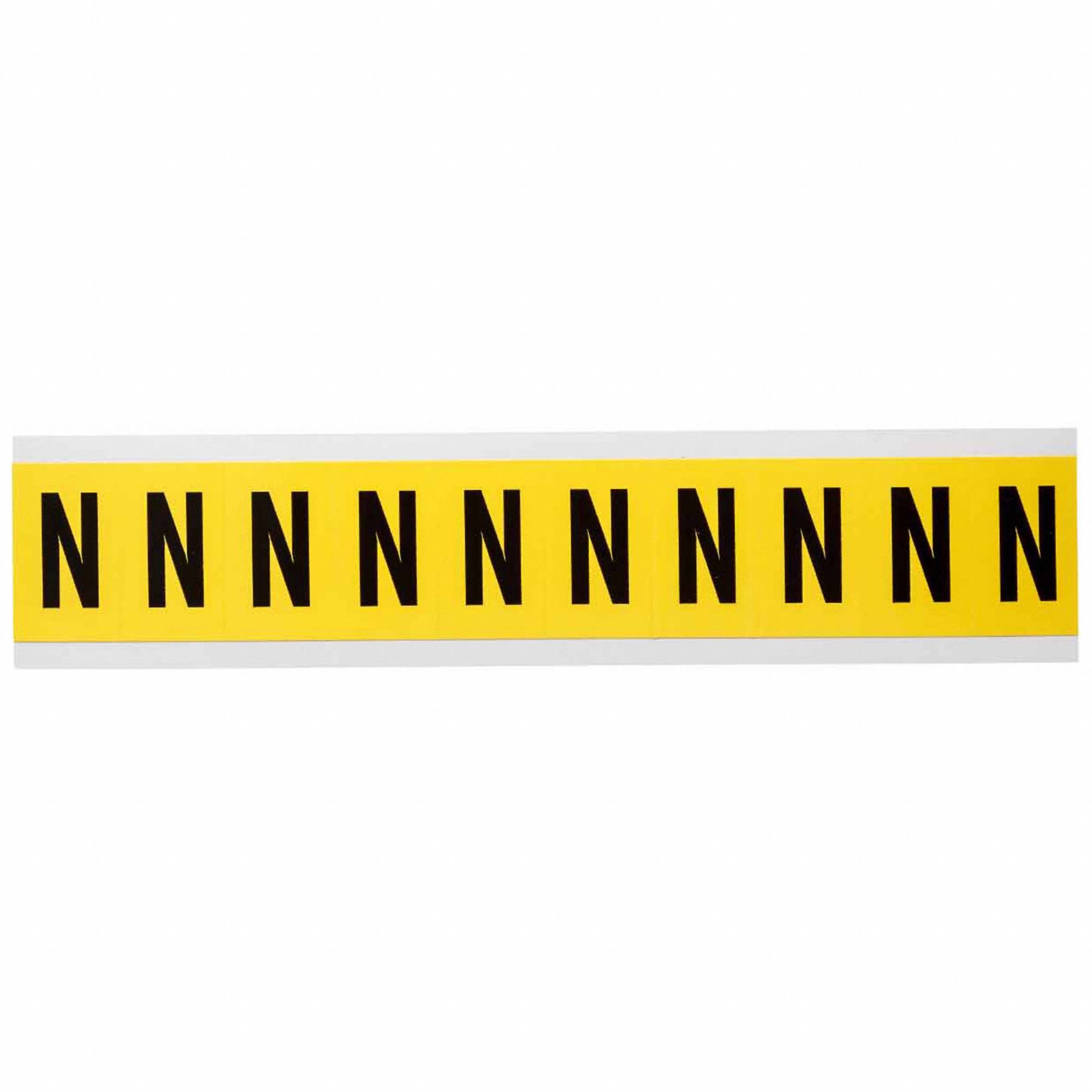 Letter Label: 1 in Character Ht, Indoor Only, Non-Reflective, Gothic, Black, Die Cut, Uppercase
