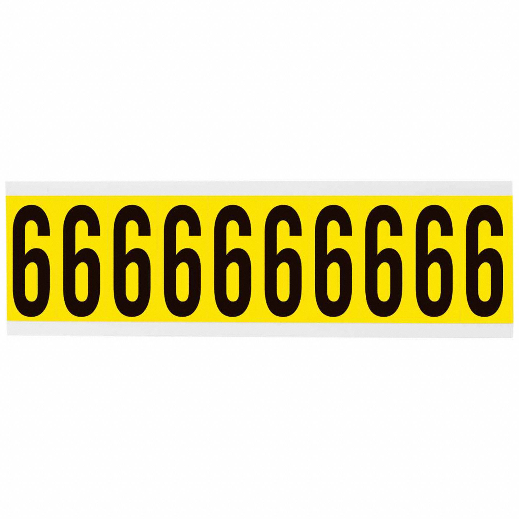 Number Label: 2 in Character Ht, Indoor Only, Non-Reflective, Gothic, Black, 6 or 9, Die Cut, Black
