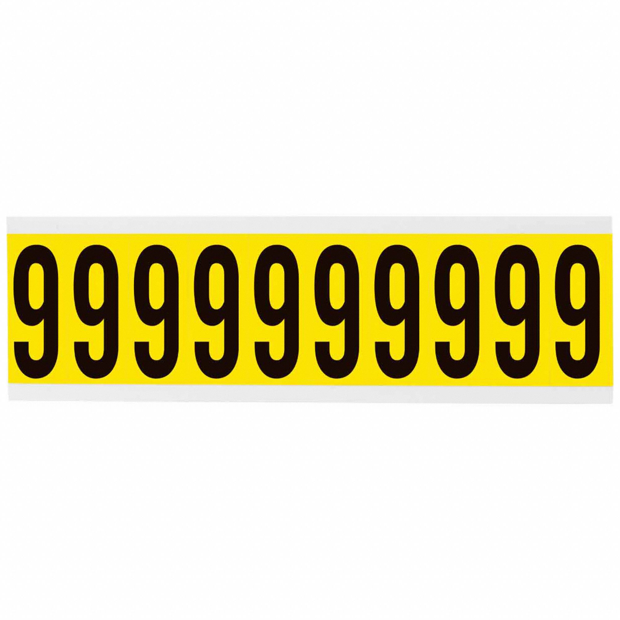 Number Label: 2 in Character Ht, Indoor Only, Non-Reflective, Gothic, Black, 6 or 9, Die Cut, Black