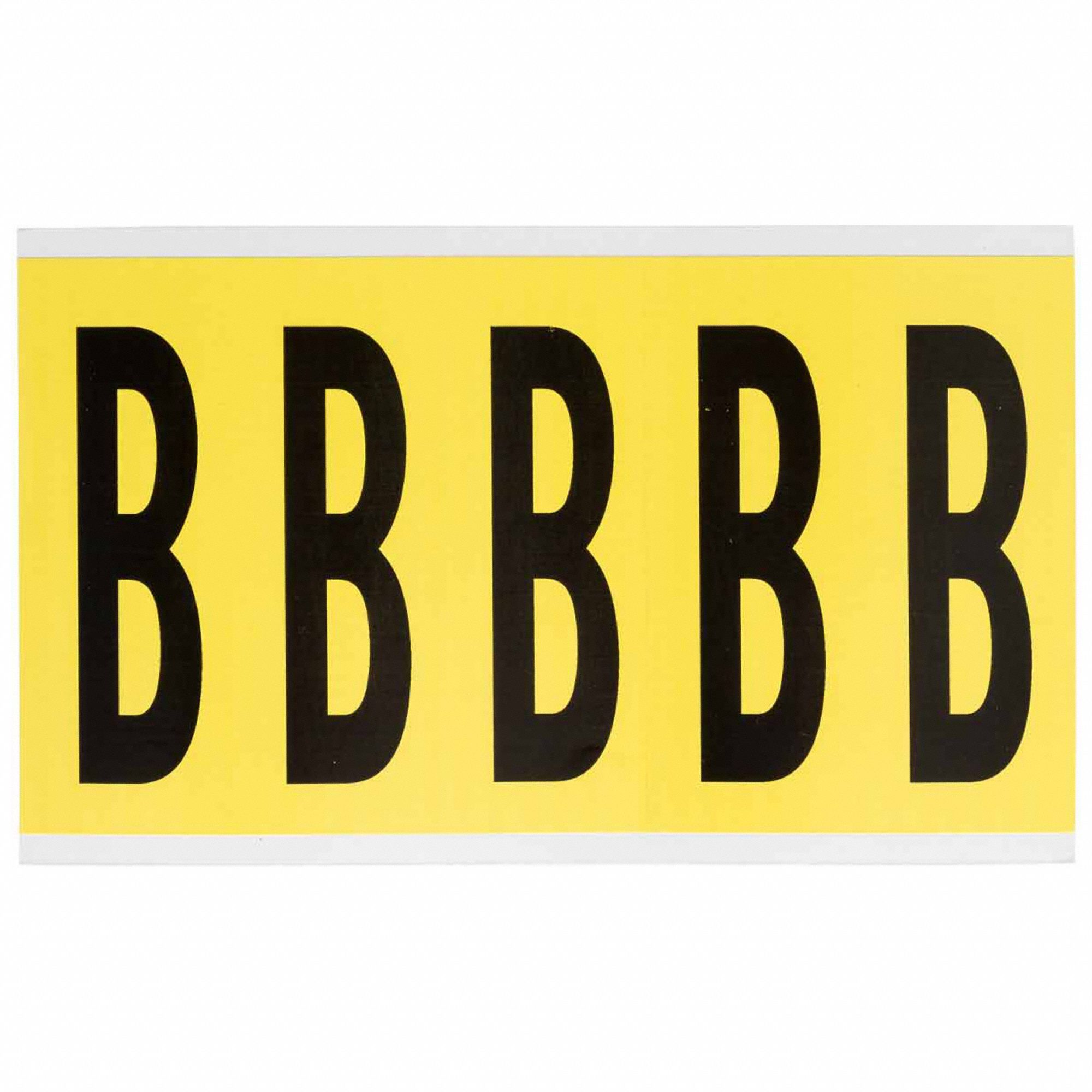 Letter Label: 4 in Character Ht, Indoor Only, Non-Reflective, Gothic, Black, B, Die Cut, Uppercase