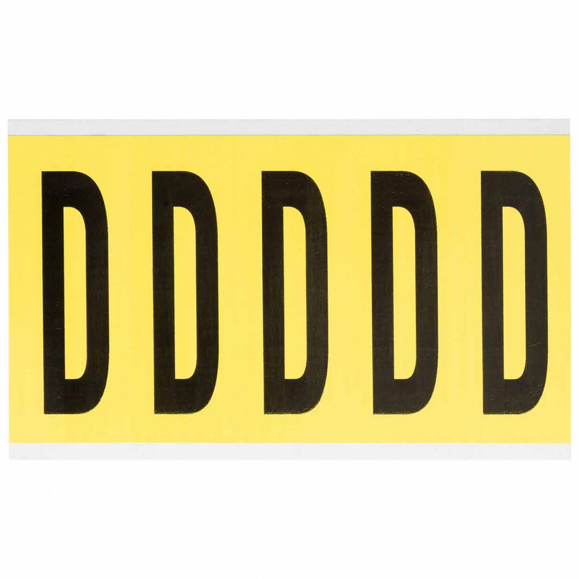 Letter Label: 4 in Character Ht, Indoor Only, Non-Reflective, Gothic, Black, D, Die Cut, Uppercase
