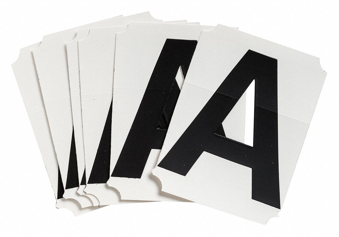 BRADY Letter Label, A, Black, 3 in Character Height, 10 PK - 32MH92 ...