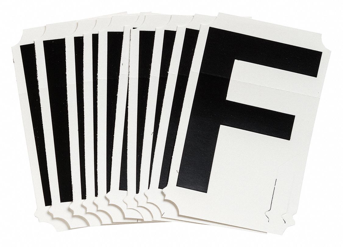 LetterLabel, Vinyl, 3-3/4inH, 2-1/2inW, PK10