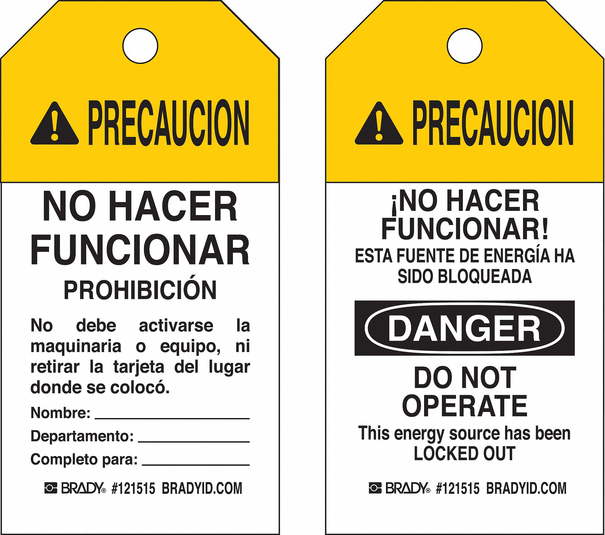 32MJ21 - Caution Tag 5-3/4inHx3inW Cardstock PK25