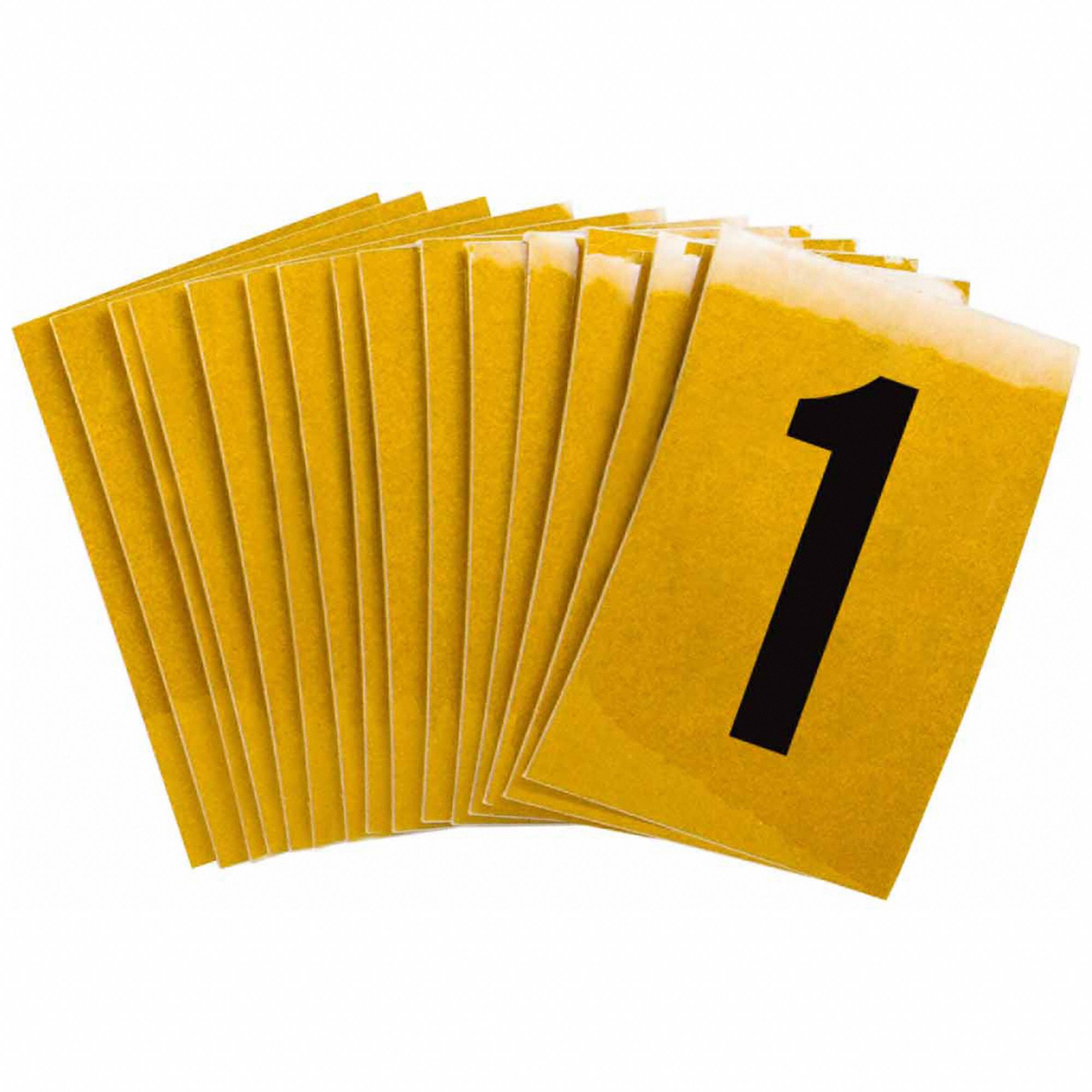 Number Label: 1 in Character Ht, Indoor/Outdoor, Engineer-Grade Retroreflective, Gothic, 1, 25 PK