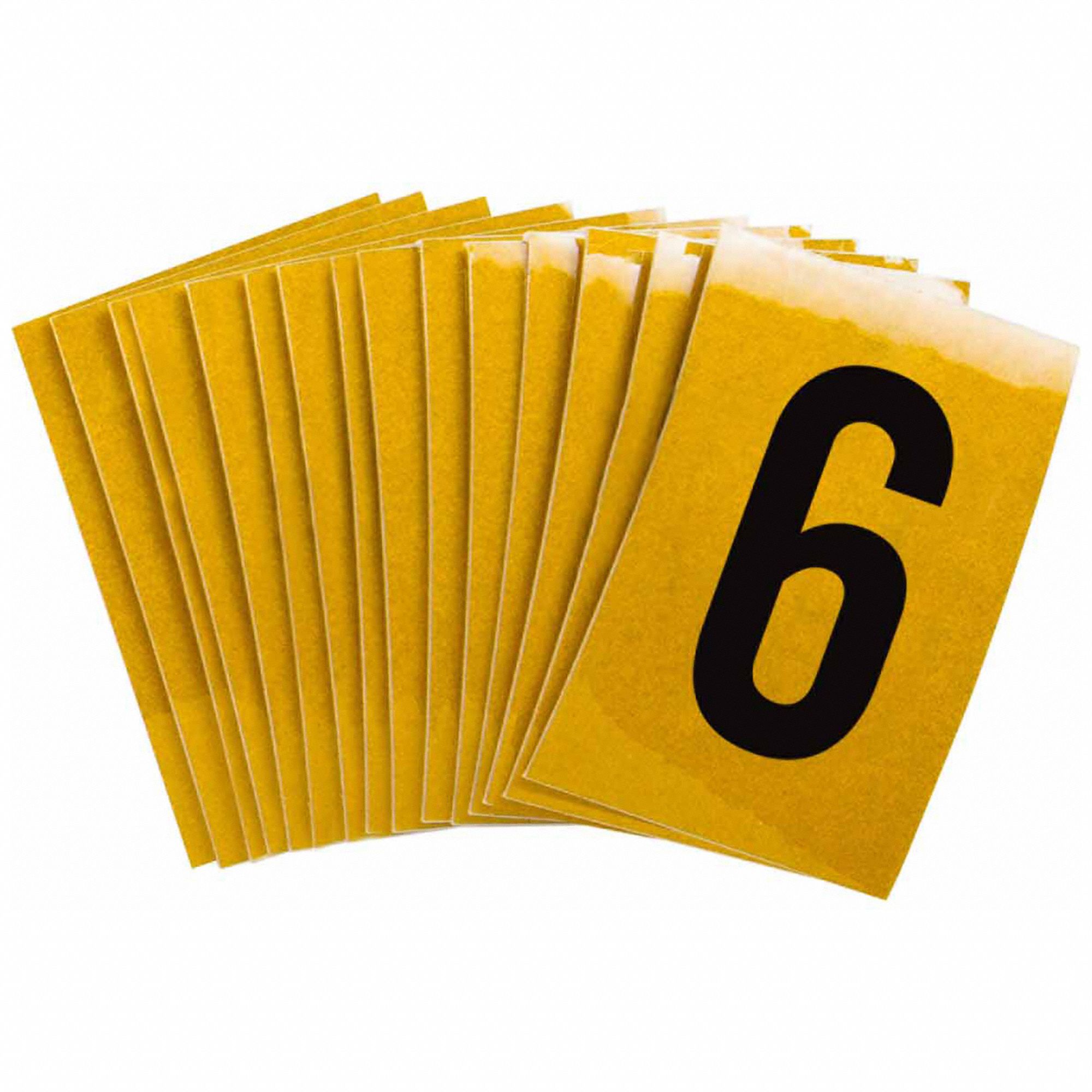 Number Label: 1 in Character Ht, Indoor/Outdoor, Engineer-Grade Retroreflective, Gothic, 25 PK