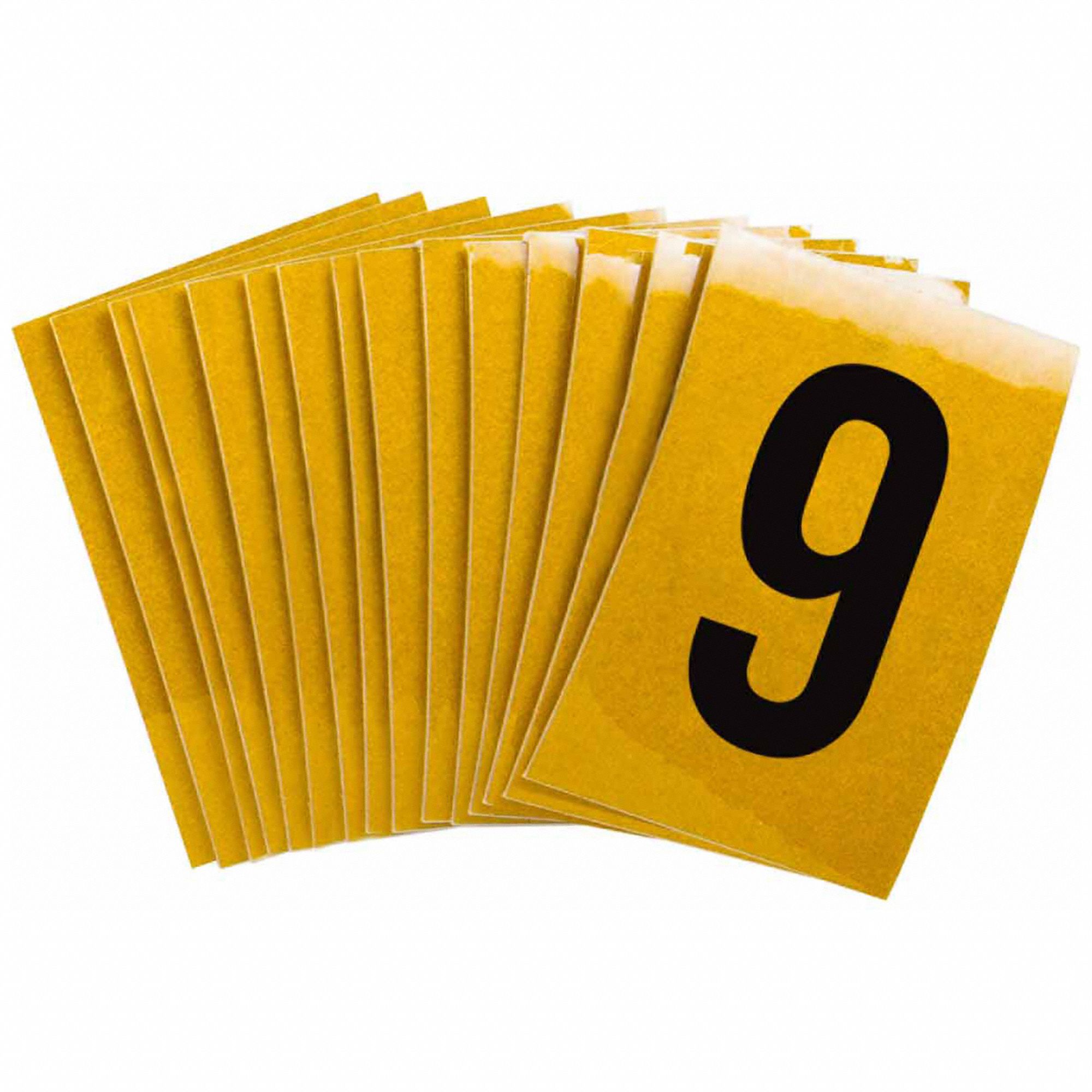 Number Label: 1 in Character Ht, Indoor/Outdoor, Engineer-Grade Retroreflective, Gothic, 25 PK