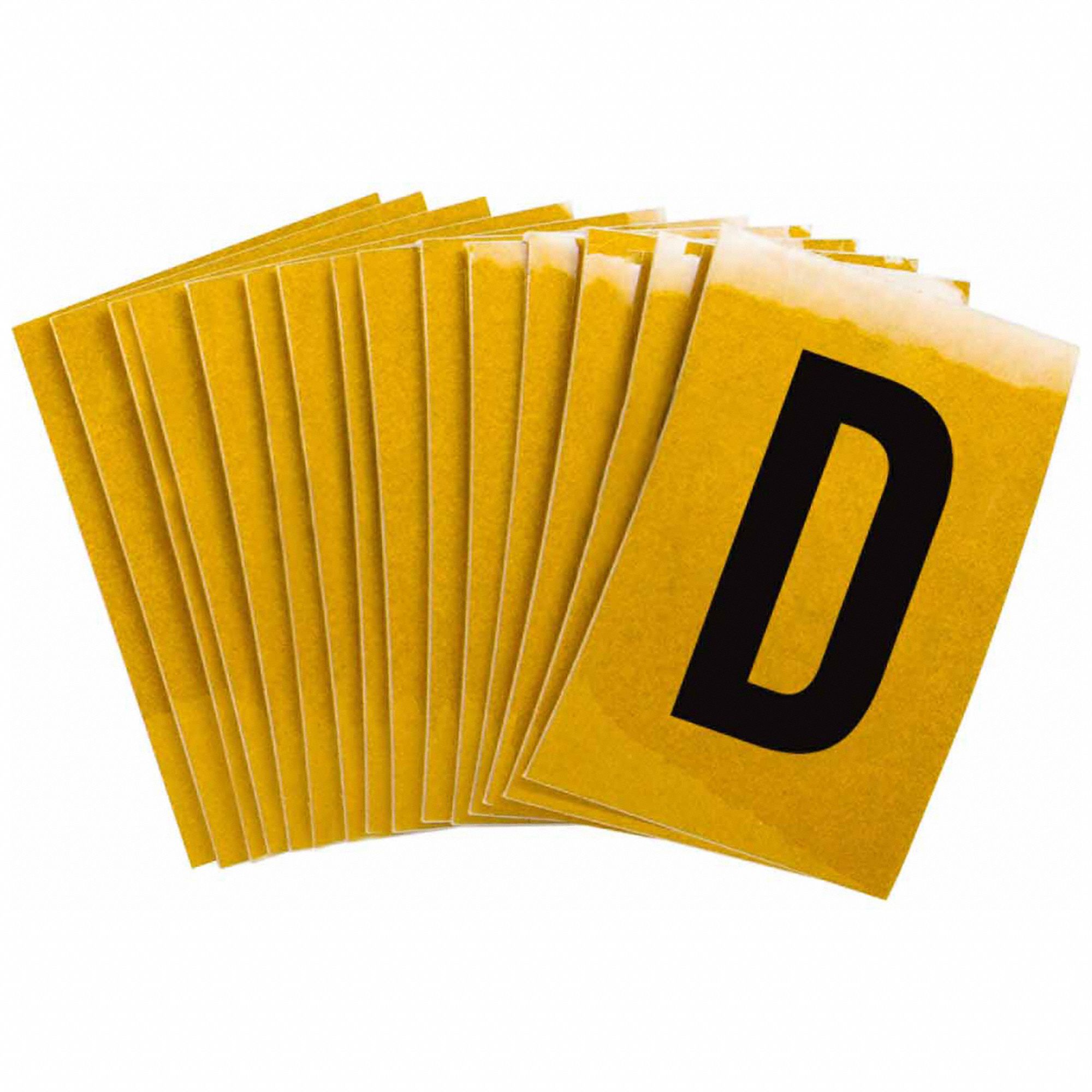 Letter Label: 1 in Character Ht, Indoor/Outdoor, Engineer-Grade Retroreflective, Gothic, D, 25 PK