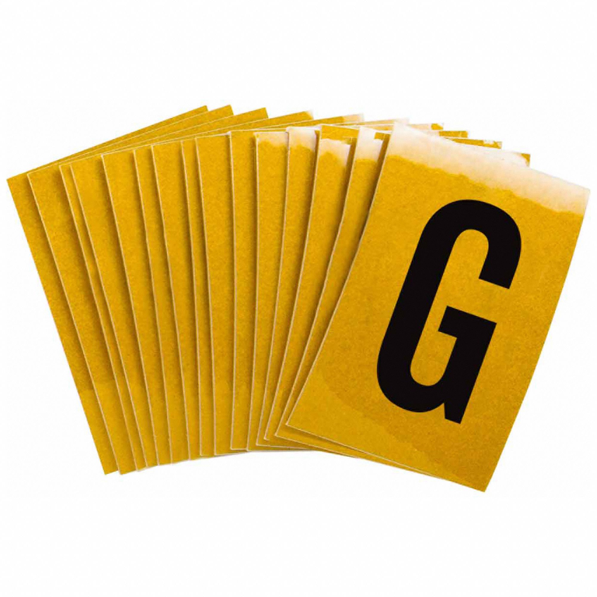 Letter Label: 1 in Character Ht, Indoor/Outdoor, Engineer-Grade Retroreflective, Gothic, G, 25 PK