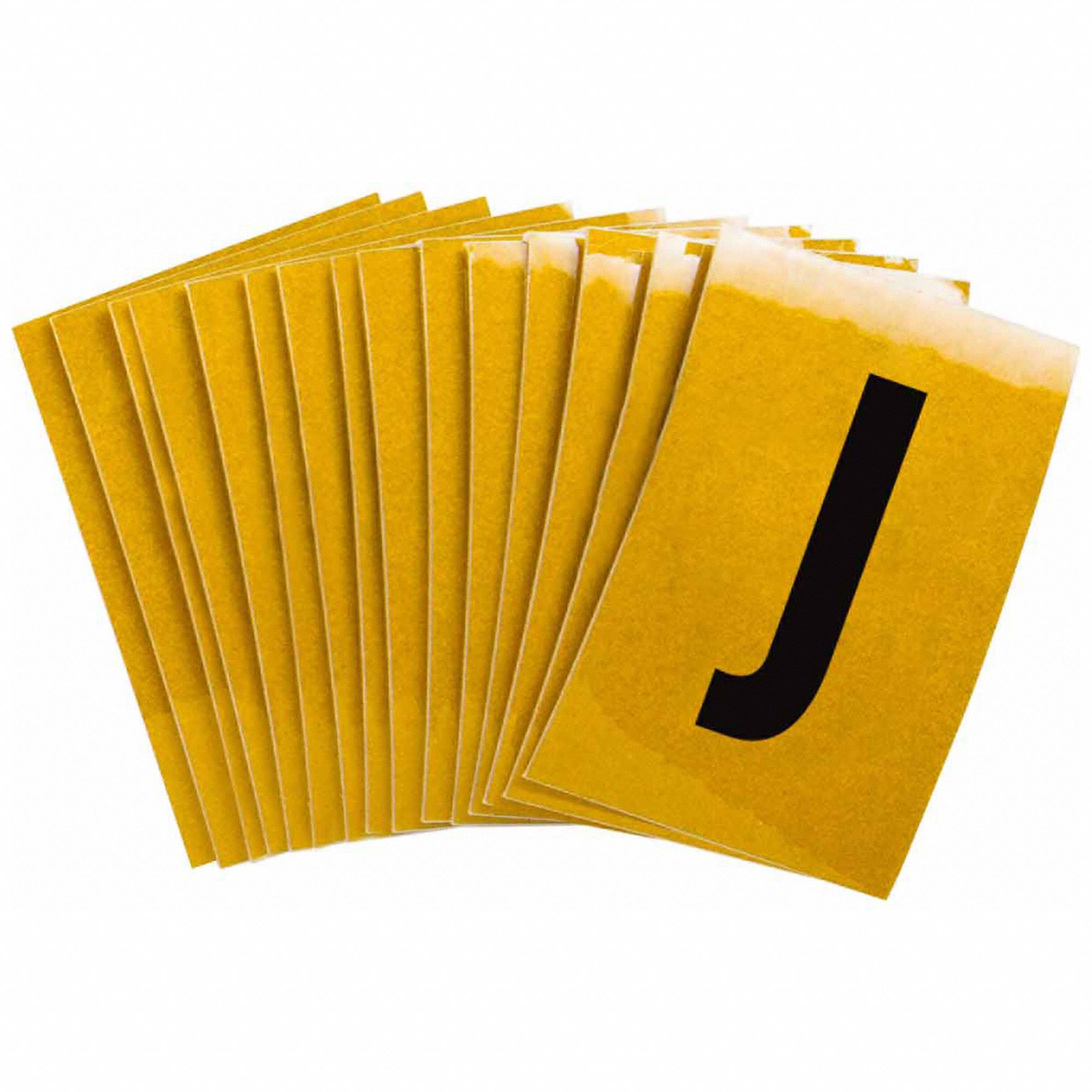 Letter Label: 1 in Character Ht, Indoor/Outdoor, Engineer-Grade Retroreflective, Gothic, J, 25 PK