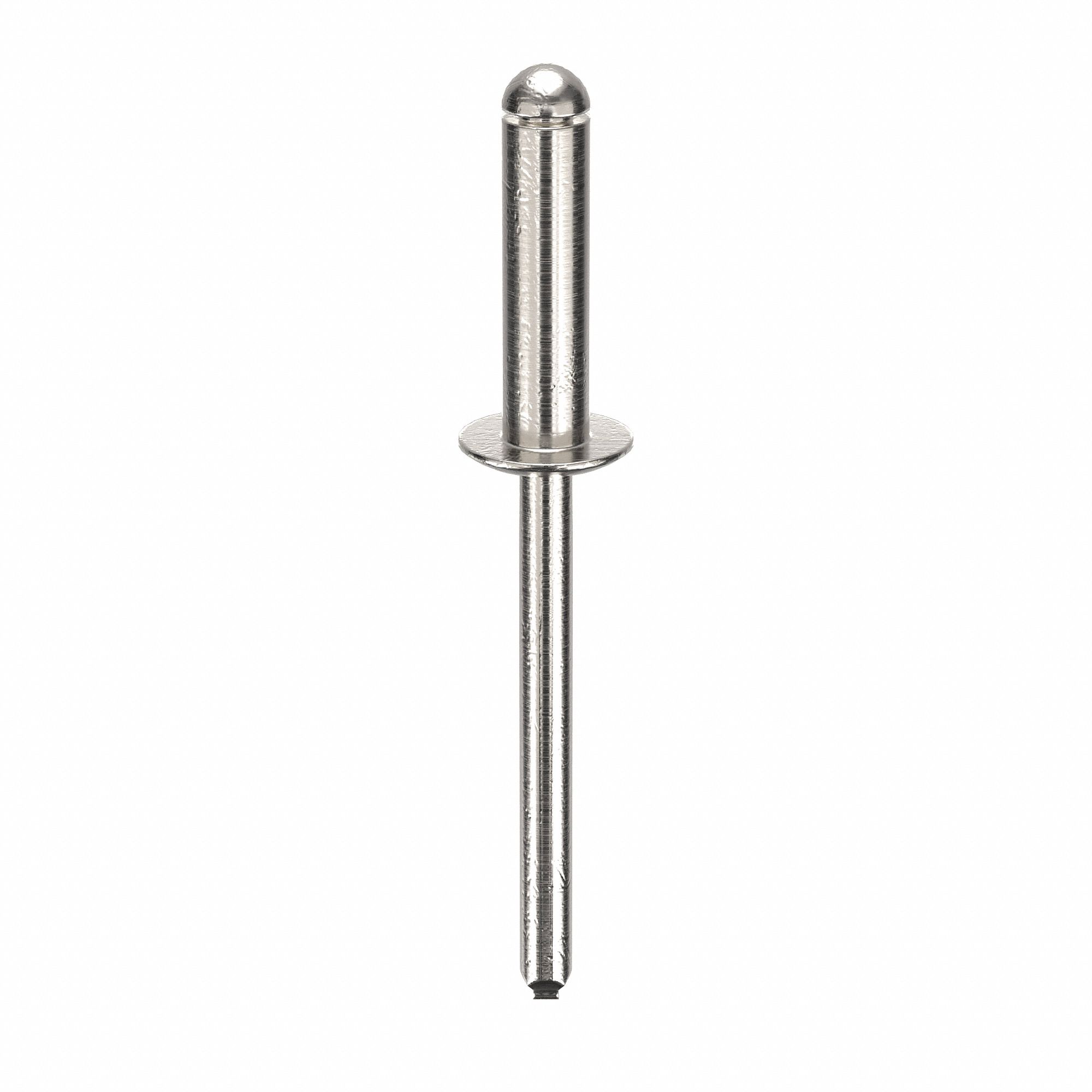 Blind Rivet, 2 in L, 0.188 in dia, PK250: Inch, 2 in Overall Lg, 45/64 in Body Lg, Open End, 250 PK