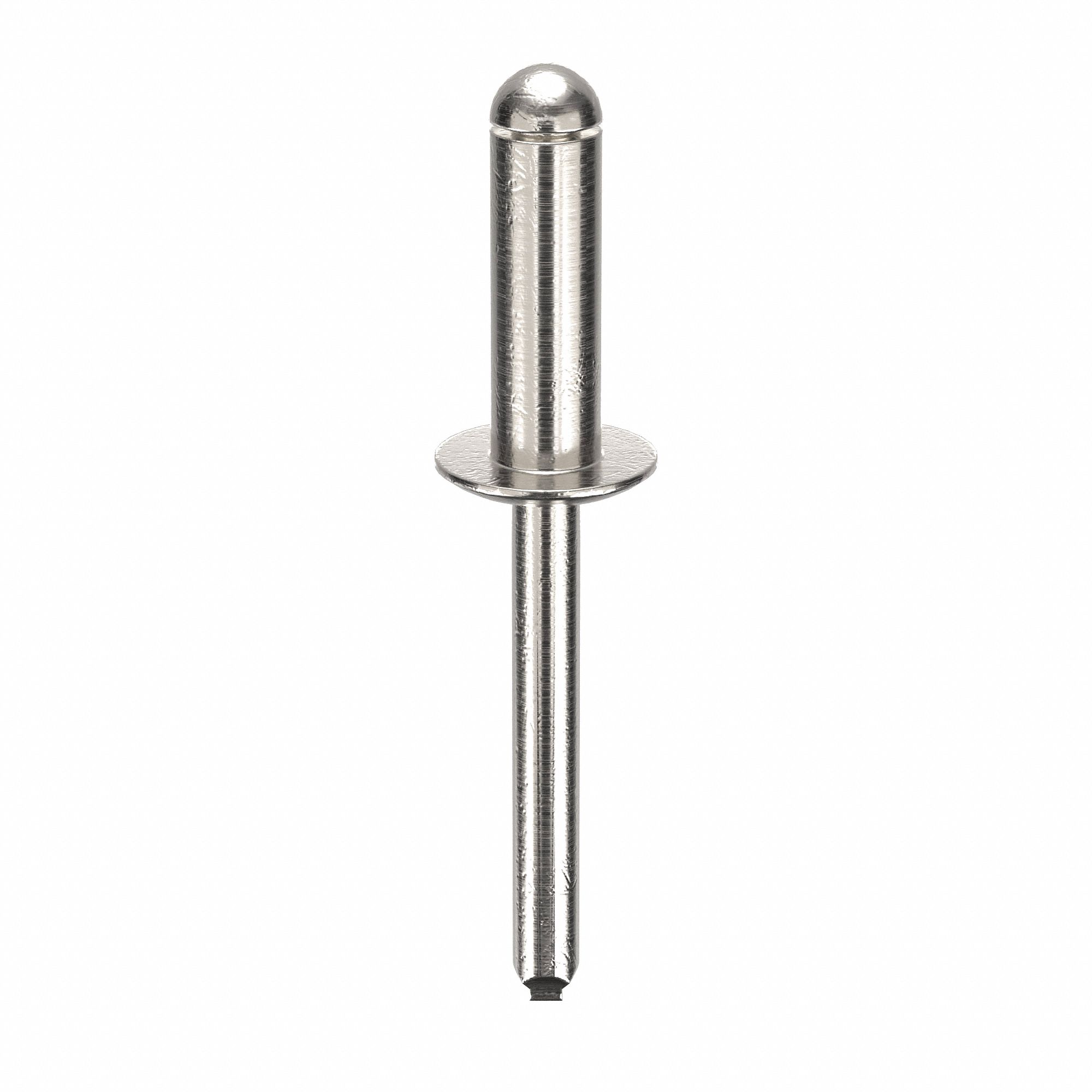 Blind Rivet, 2 2/25 in L, 1/4 in dia, PK100: Inch, 2 5/64 in Overall Lg, 3/4 in Body Lg, Dome, 100 PK