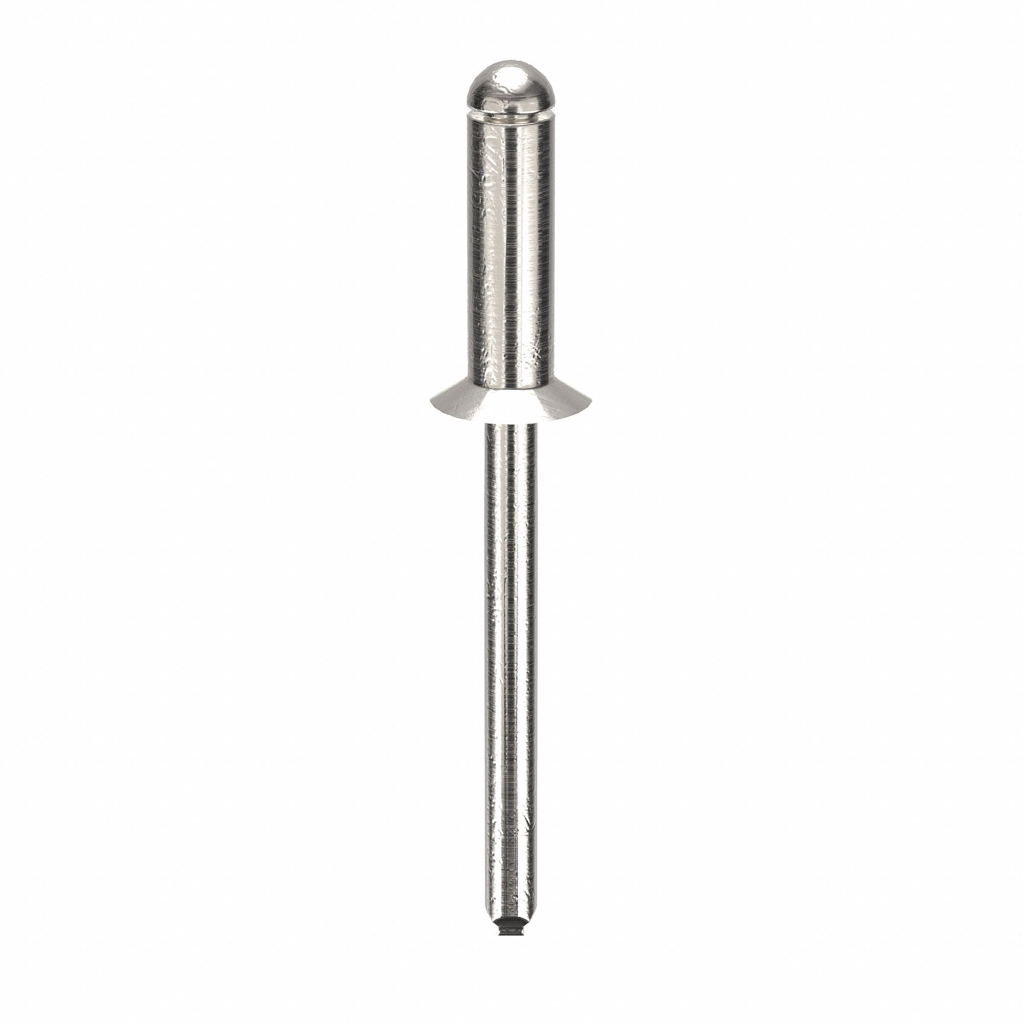 Blind Rivet, 1 7/8" L, 0.188" dia, PK250: Inch, 1 7/8 in Overall Lg, 37/64 in Body Lg, Open End, 250 PK