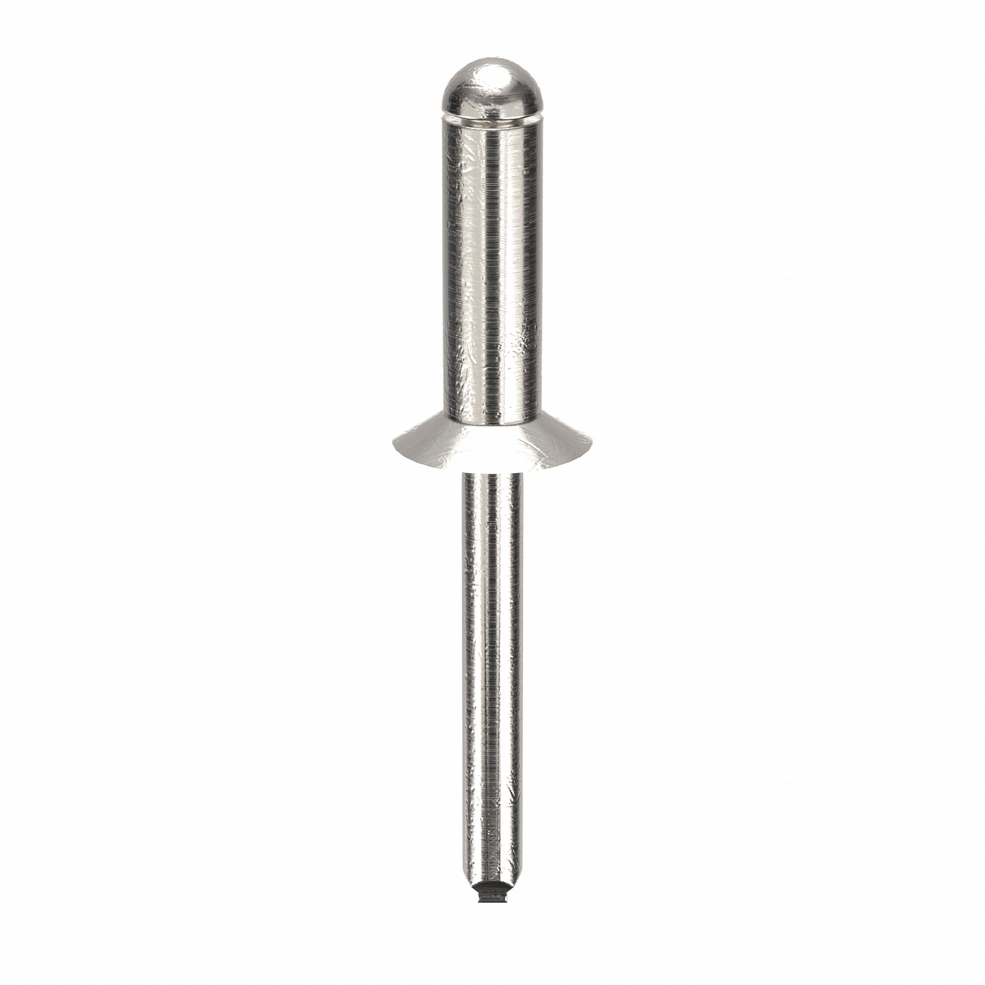 Blind Rivet, 2 2/25 in L, 1/4 in dia, PK100: Inch, 2 5/64 in Overall Lg, 3/4 in Body Lg, Plain, 100 PK